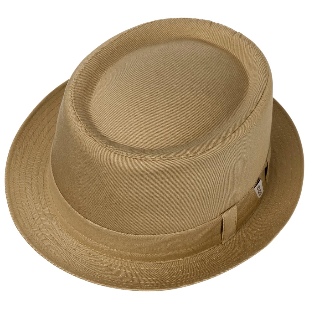 Stetson Cotton Pork Pie Stoffhut Einfarbiger Klassischer Schnitt Made in Italy Damen Herren Frühjahr Sommer