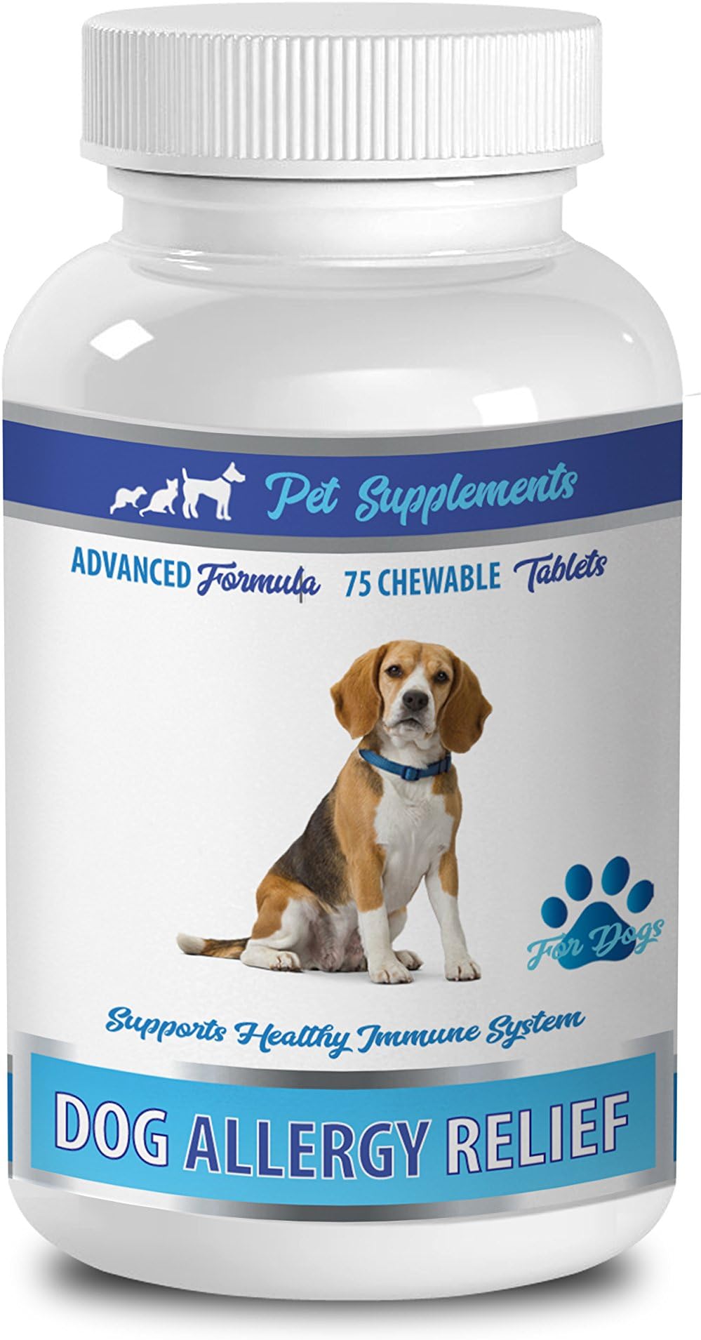 Allergy Relief Dogs - Dog Allergy Relief - Advanced Formula Support - CHEWABLE - quercetin for Pets - 1 Bottle (75 Chews)