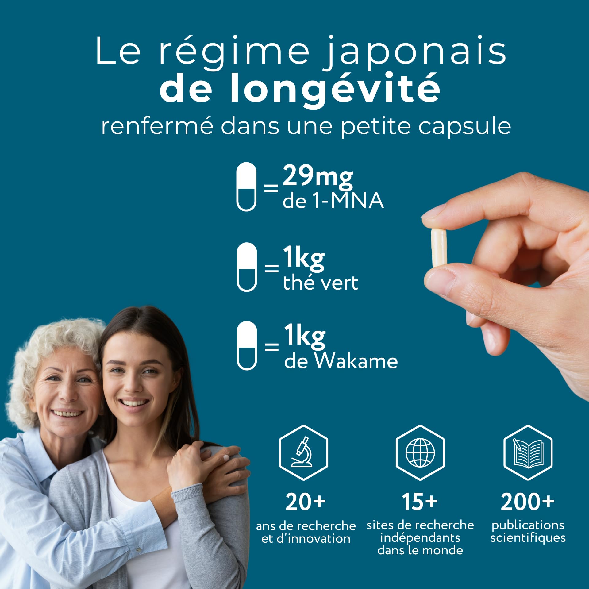 1-MNA, Supplément Anti-âge, Optimise le NAD+, Biohacking, Soutien à la Santé Cellulaire, Formulé Scientifiquement avec une Biodisponibilité Améliorée, 30 Capsules