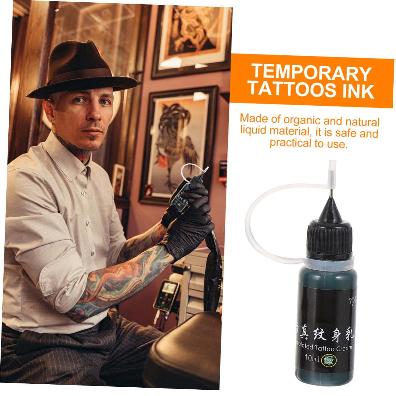Kit de 5 Botellas de Tinta de Tatuaje Temporal de 10ml Cada, Líquida y Semipermanente, Adecuado para Principiantes y Mantiene Diseños Semana