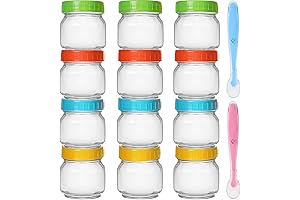GoldArea 12 Pack Baby Food Containers, 8oz Glass Storage Containers with Lids