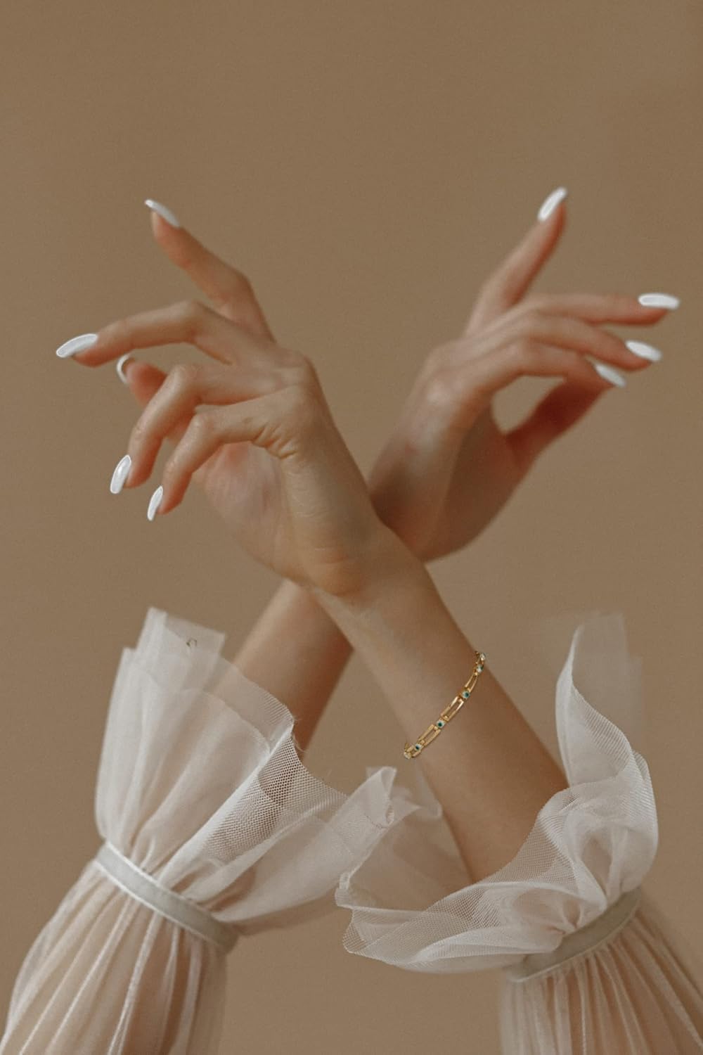 LOYATA Chain Bracelet Gold Link 14K Gold Plated Dainty Pearl Bracelet Simple Jewelry Gift for Women - Image 3