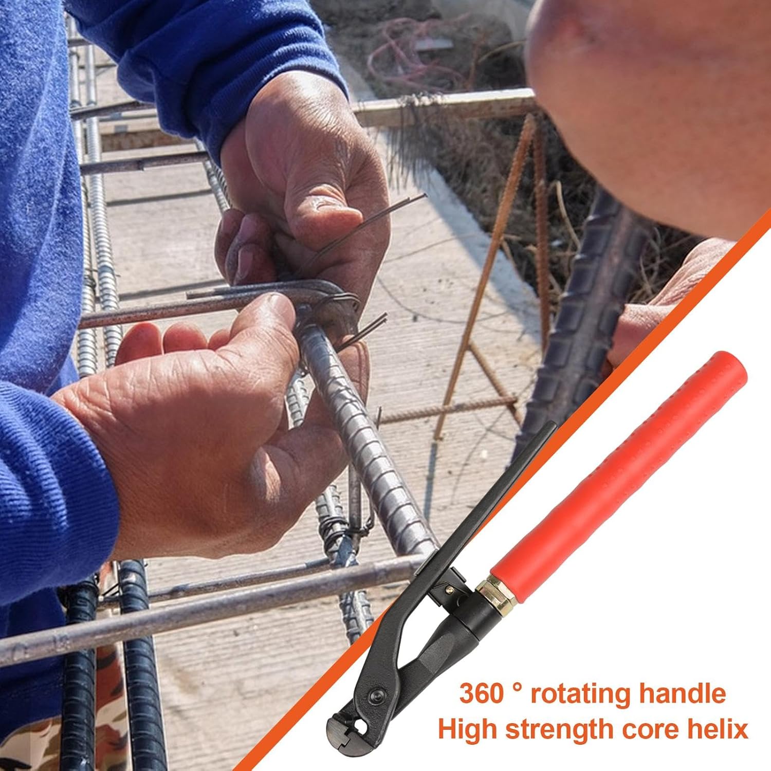 Rebar Tying Tool, Wire Typing Pliers, Wire Pliers Made High Quality High Carbon Steel with 360 Degrees Rotating Handle, Safety Wire Pliers for Bundling Steel Wire Stainless Steel Wire Copper Wire