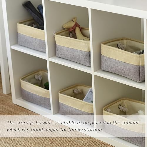 Miniatura 2 de TcaFmac Contenedores de organización y almacenamiento para estantes, paquete de 6 cestas de almacenamiento plegables de 12 x 8 x 5.2 pulgadas para