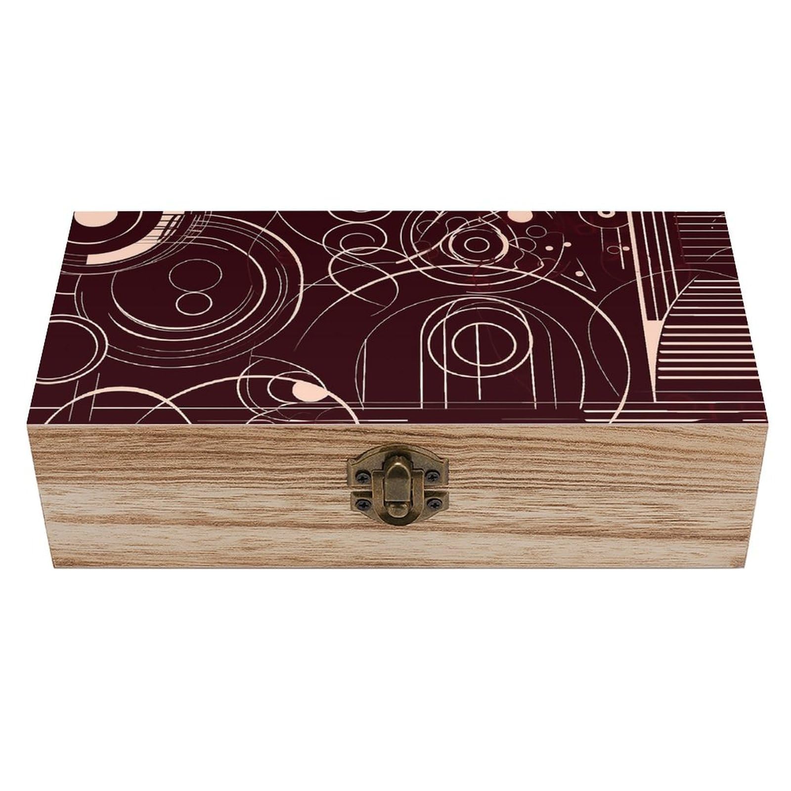 NTVOWPZO Wooden Storage Box Simple Lines Wood Gift Box with Hinged Lid Vintage Decorative Boxes Jewelry Memory Box for Jewelry Art Hobbies Home Storage Treasure Keepsake Gift