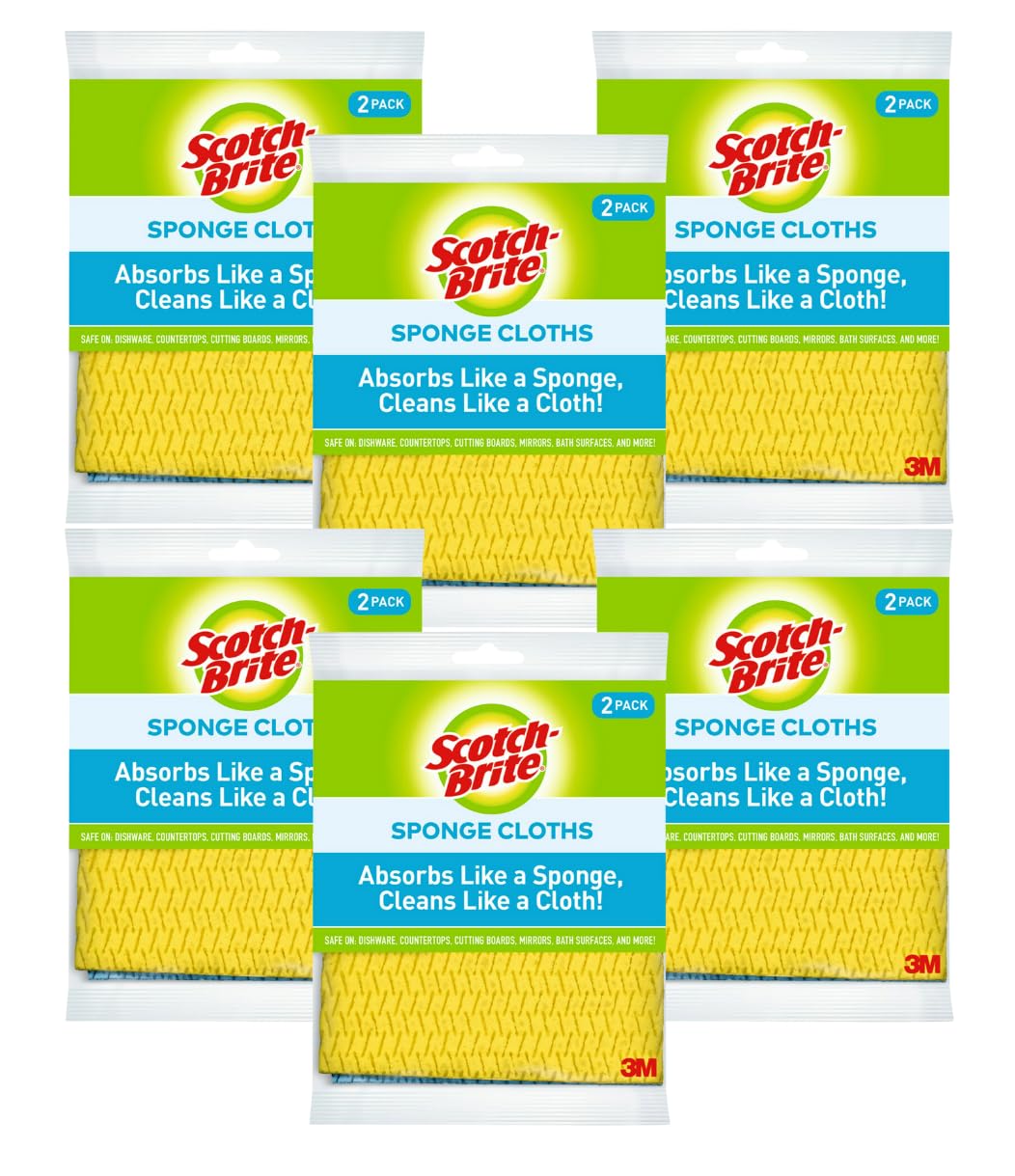 Chiffons en éponge très absorbants Scotch-Brite lavables et réutilisables pour la maison