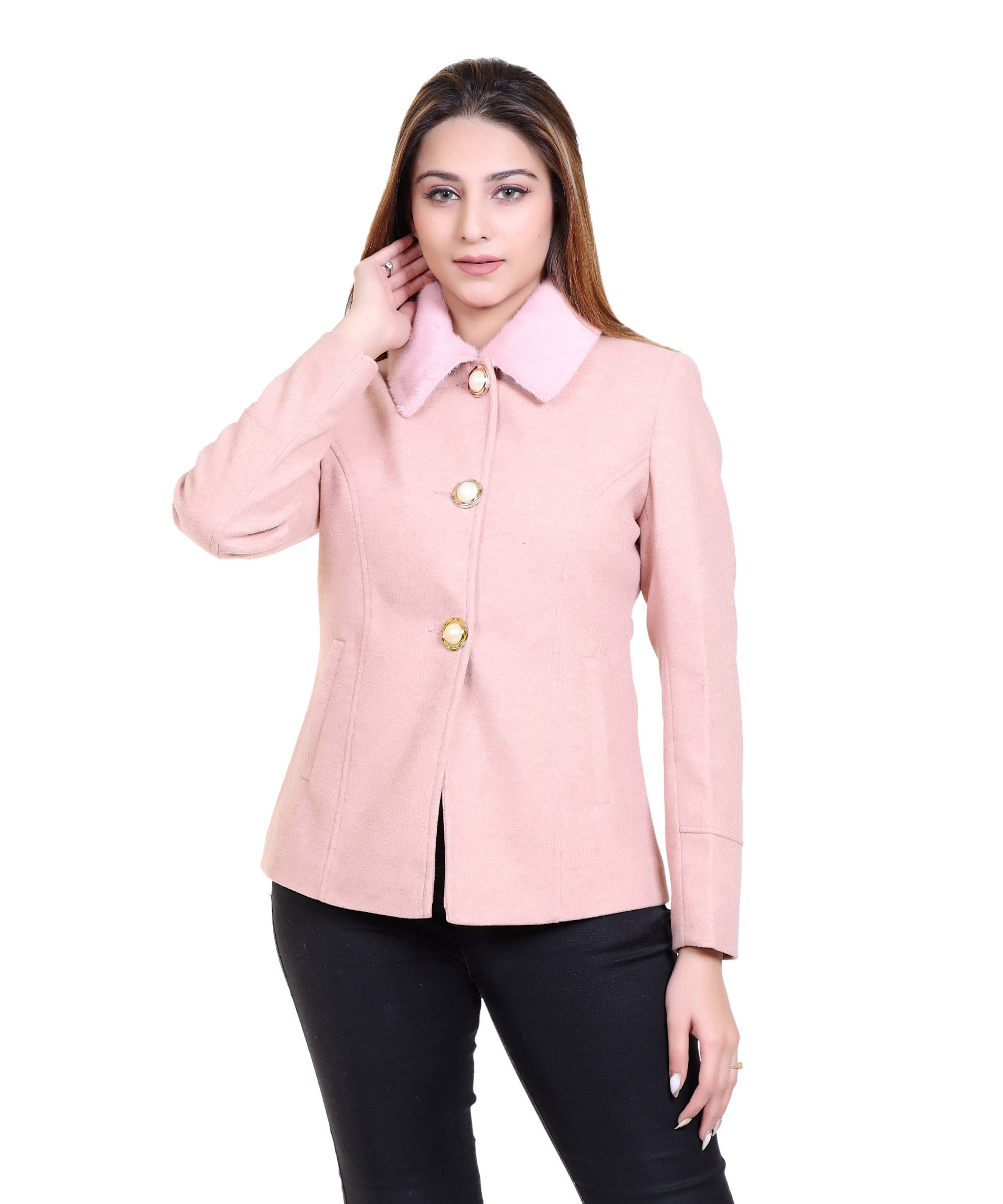 comfy sparrow Self Design Long Sleeves Designer Collared Short Coat-picture-14
