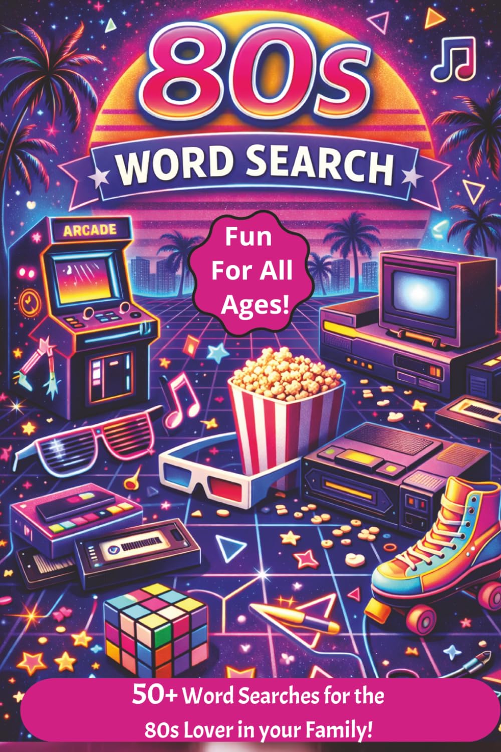 80s Word Search Puzzle Book: Word Searches with Easy to Read Print about the 1980s, 80s movies, 80s music, 80s culture, and more | 6x9 inches, 110 ... rides, campfires, or relaxing at the beach