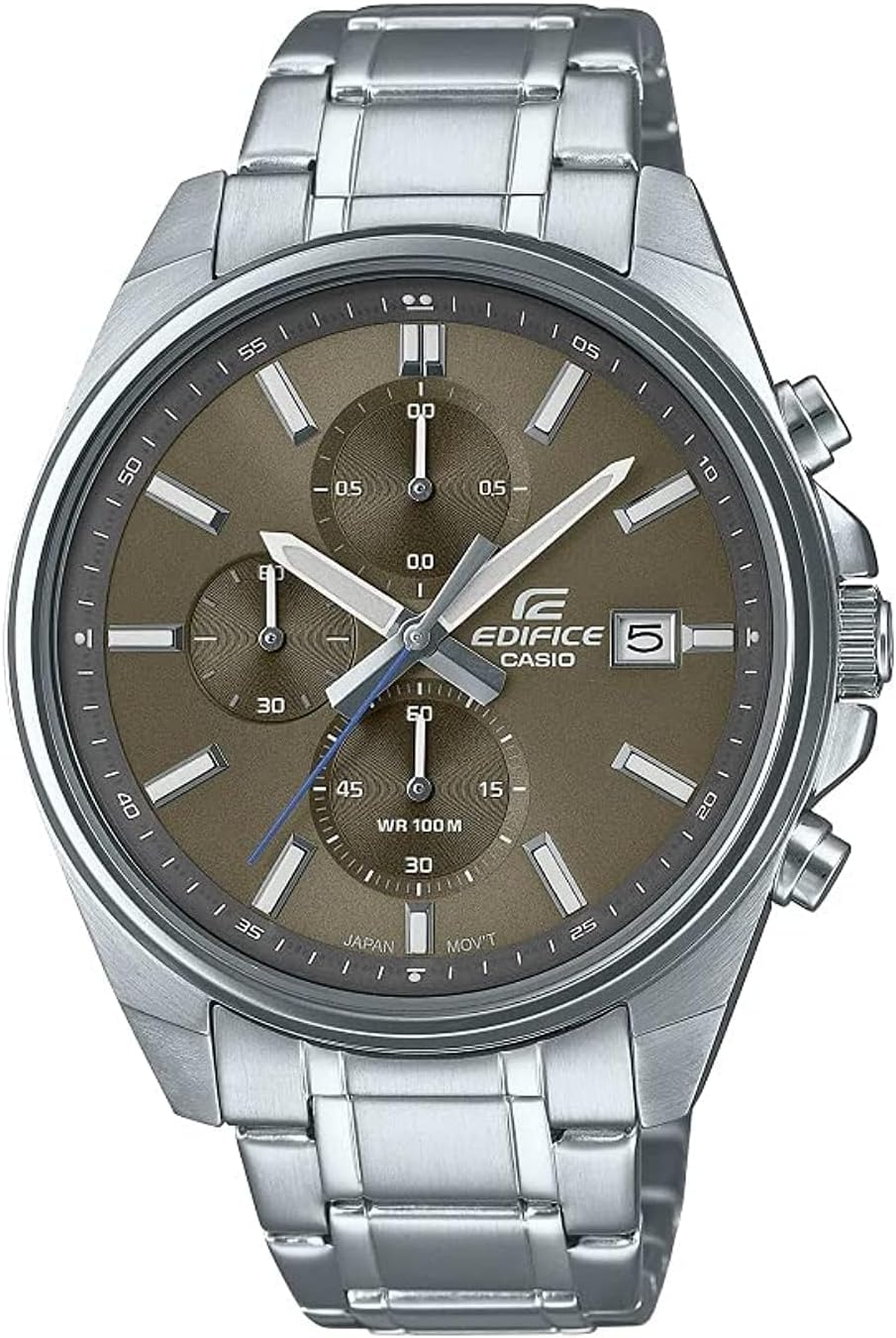 Edifice Men's Watch - EFV-610D-5CVUDF brown Dial, Silver Band