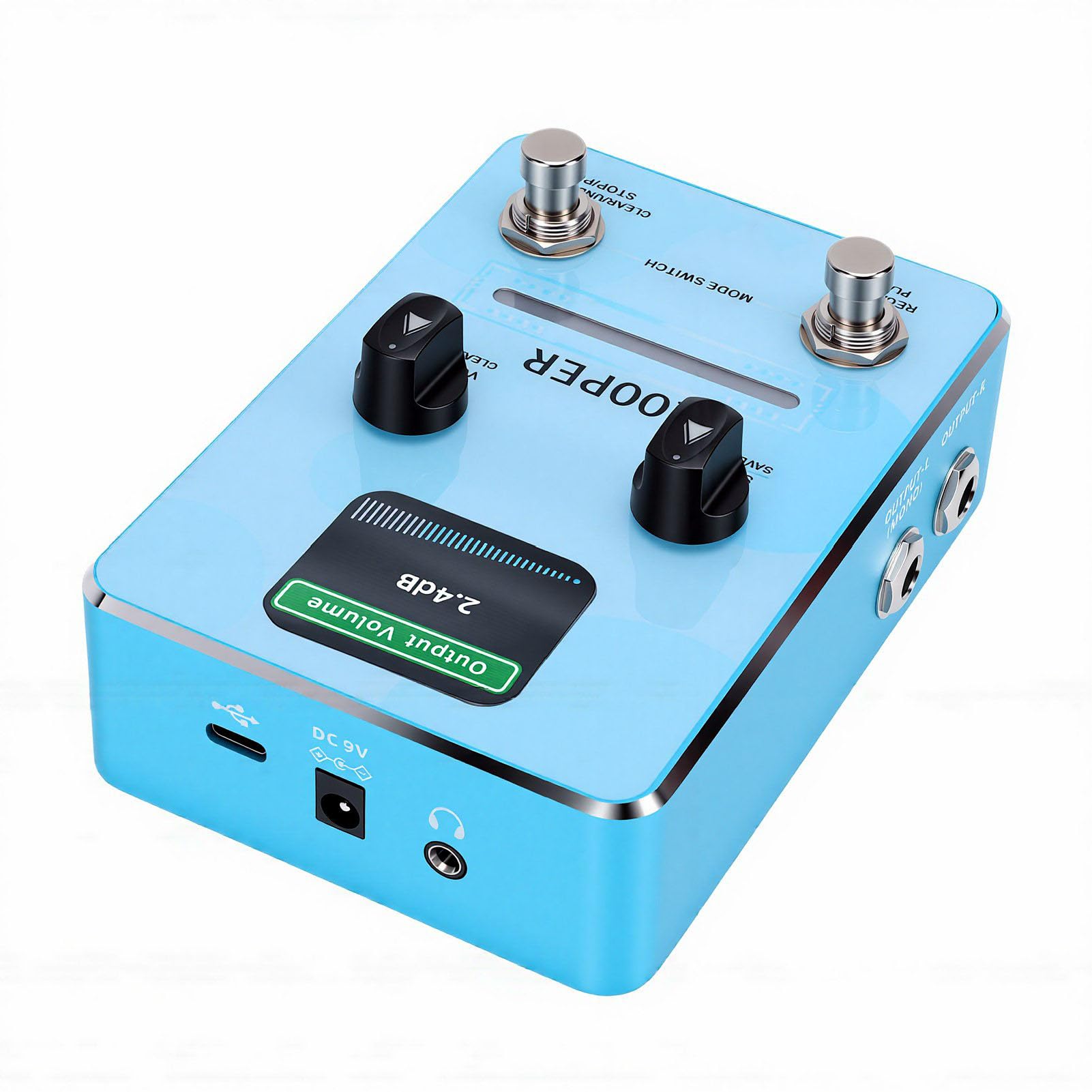 Keenso Pedale Looper per Chitarra, Pedale Effetti per Registrazione di Frasi in Lega di Alluminio con 40 Slot di Memoria 160 Minuti Gestione Dati USB C per la Scrittura di Canzoni Bassi Performance