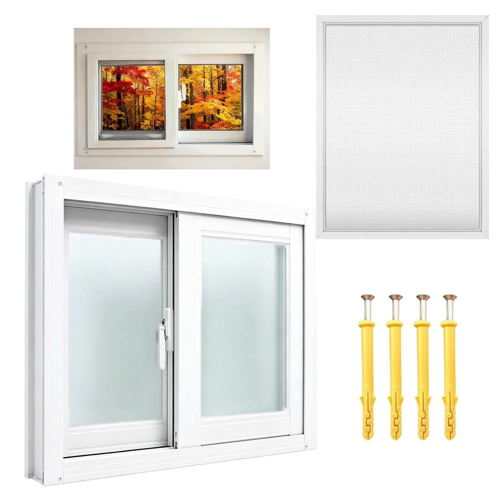 Ventanas corredizas de aluminio para eliminar humedad en sótano y cobertizo doméstico