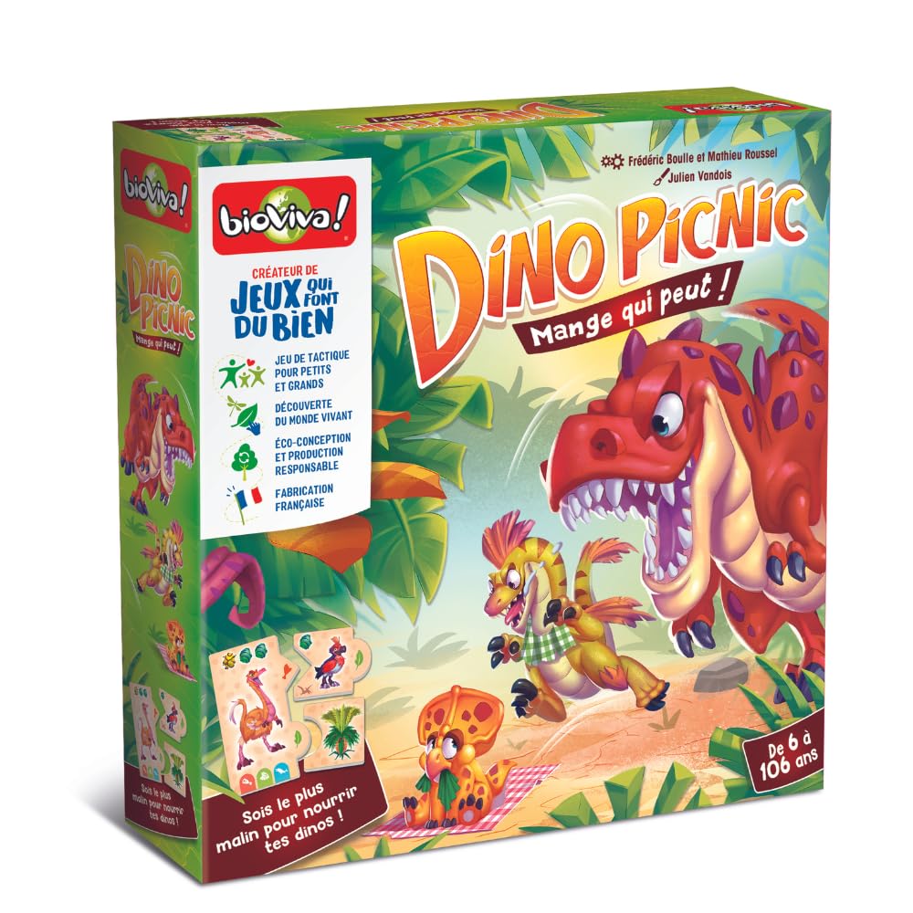 Bioviva Dino Picnic  Eat Who Can  Social Collection  Children's Family Game  Fun by Learning  From 6 Years  Made in France  660488