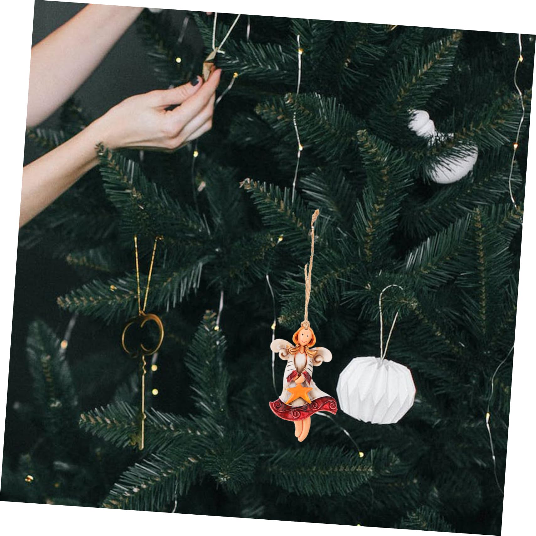 Amosfun 5 Juegos Colgante Ángel De Navidad Christmas Tree Decorations Navideños Christmas Decor Colgantes del Árbol De Navidad Colgante De Ángel Resina 4 Uds * 5