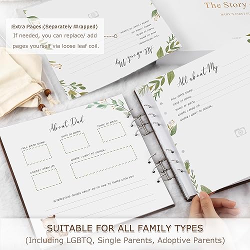 Miniatura 8 de Caja de madera para recuerdos de bebés para niños y niñas, libro de hitos para bebés de los primeros 5 años, libro de recuerdos de género neutro,