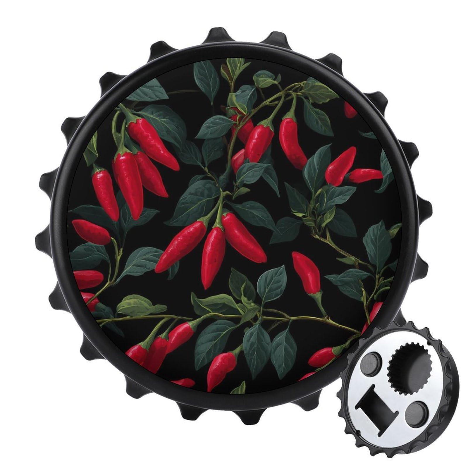 Chili Pepper Leaves Magnetic Bottle Opener Refrigerator Magnet Fridge Magnets Kitchen Supplies