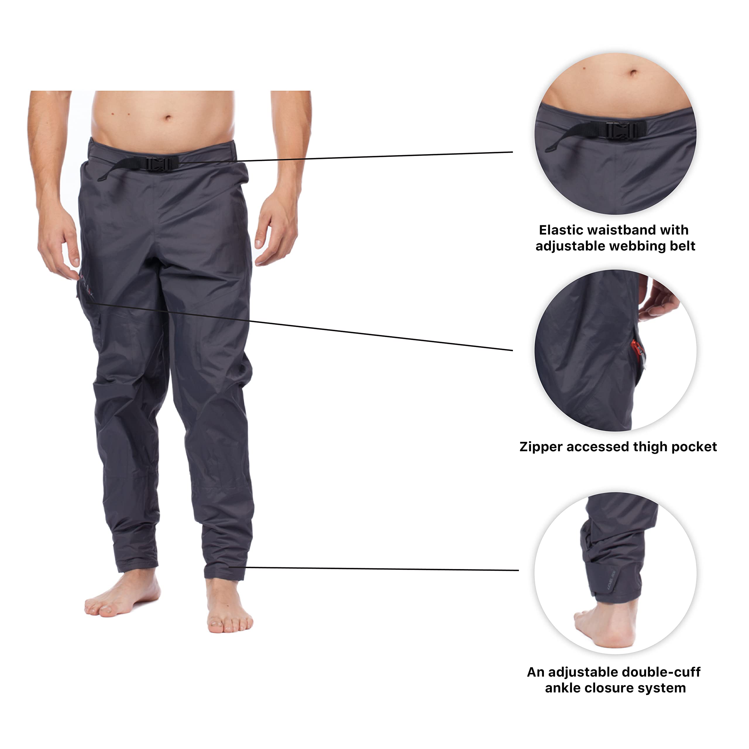 Level Six Temagami Paddling Pants, Small, Charcoal