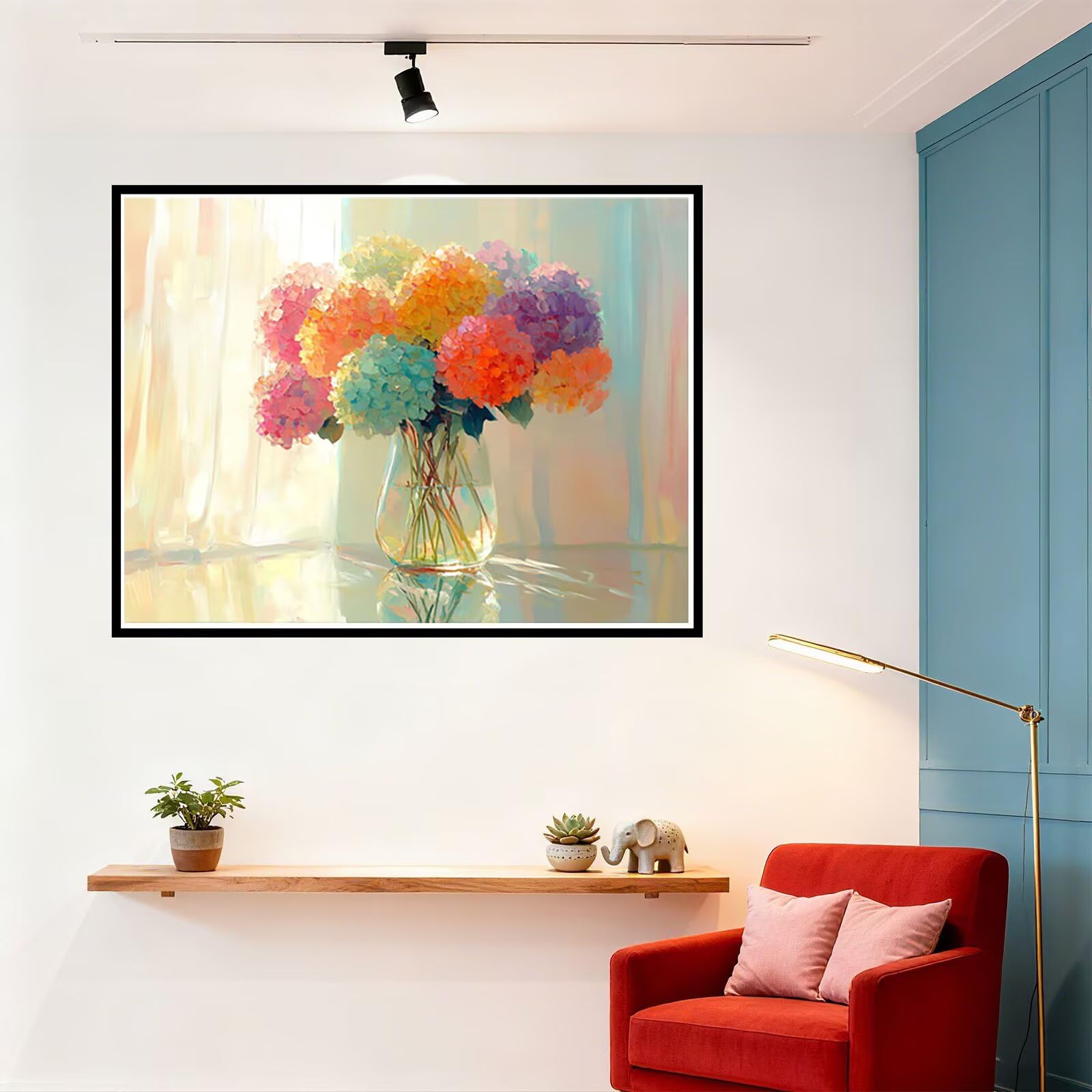 Peinture Numero Adulte Fleur Coloriage par Numero Adulte Usine DIY Paint by Numbers, avec Pinceaux Peinture Loisir Creatif Enfant Numéro D'art Cadeau Femme, Pour Decoration Maison 60x80cm H - 923