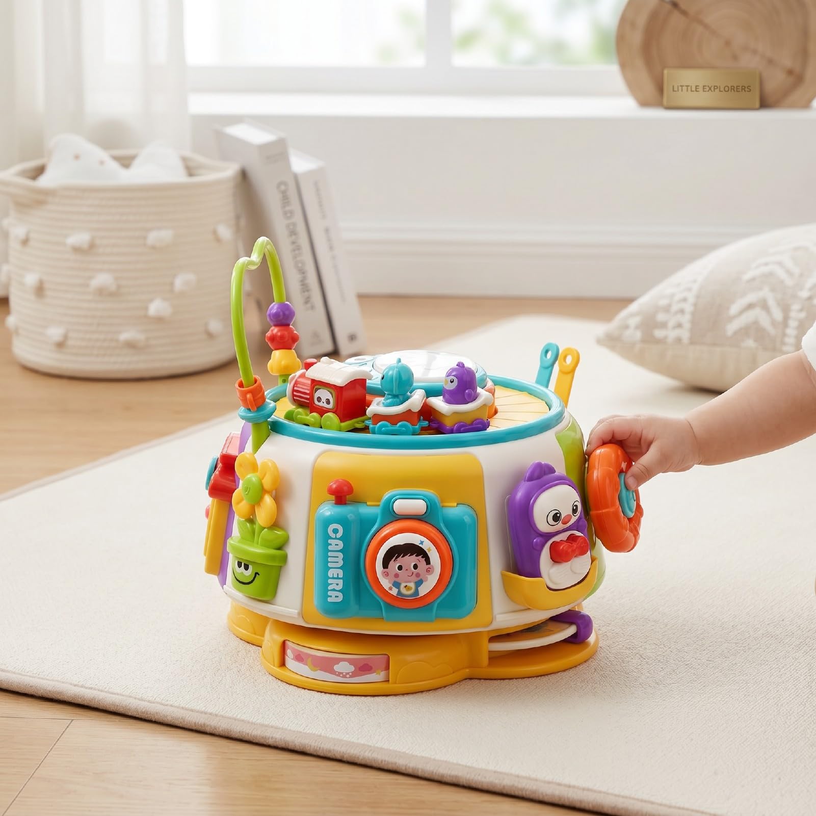 Cubo de Actividad Educativa, Juguete Hexaedro para bebé con Características de Desarrollo de Habilidades para Niños Pequeños, Materiales Seguros