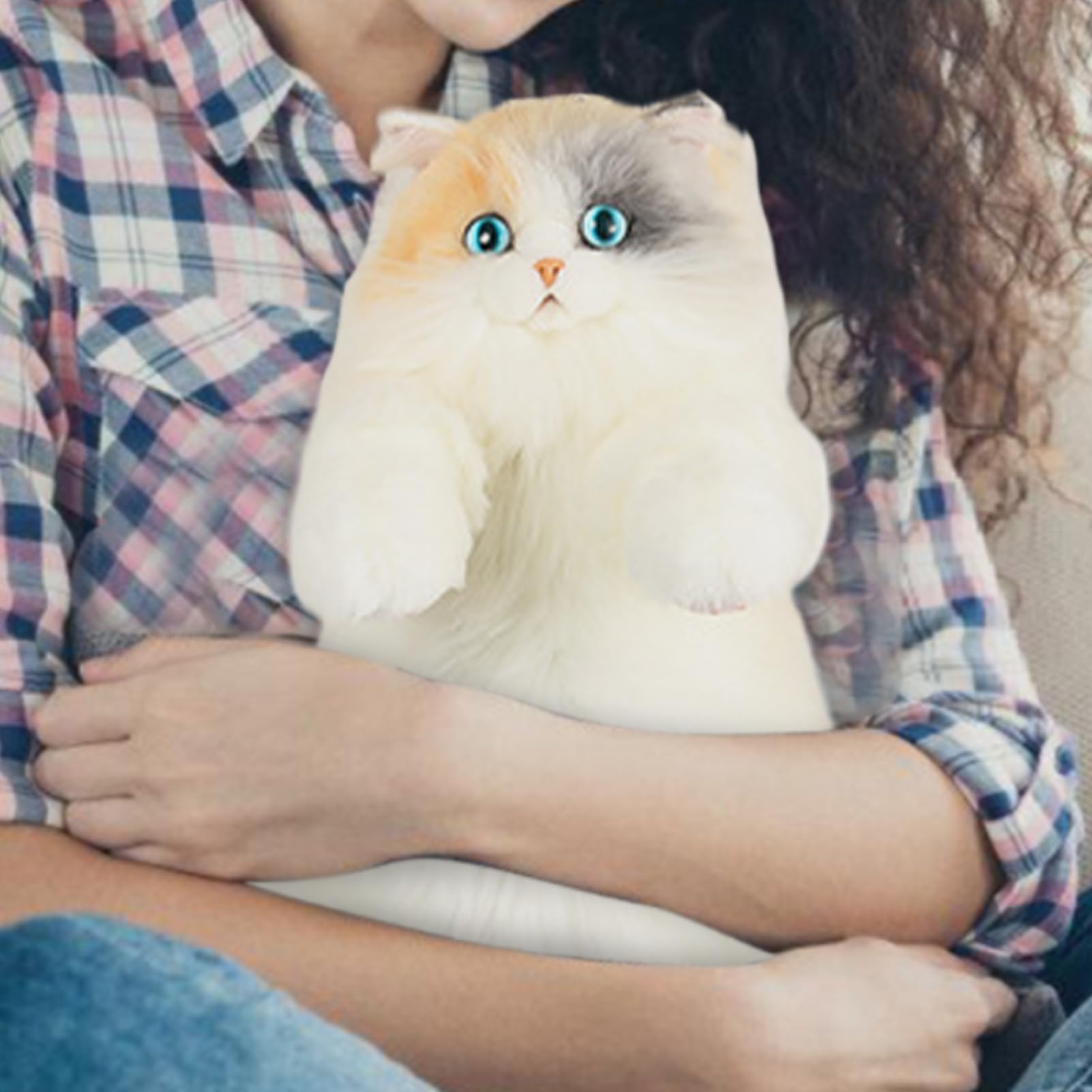 Mochila Gato Peluche Forma Gatito Calicó Hecho a Mano | Mochila De Peluche Animal Con Forma De Gato Suave Peluche Mochila Bolso Adorable Hecho a Mano para Diario Cumpleaños Mujeres