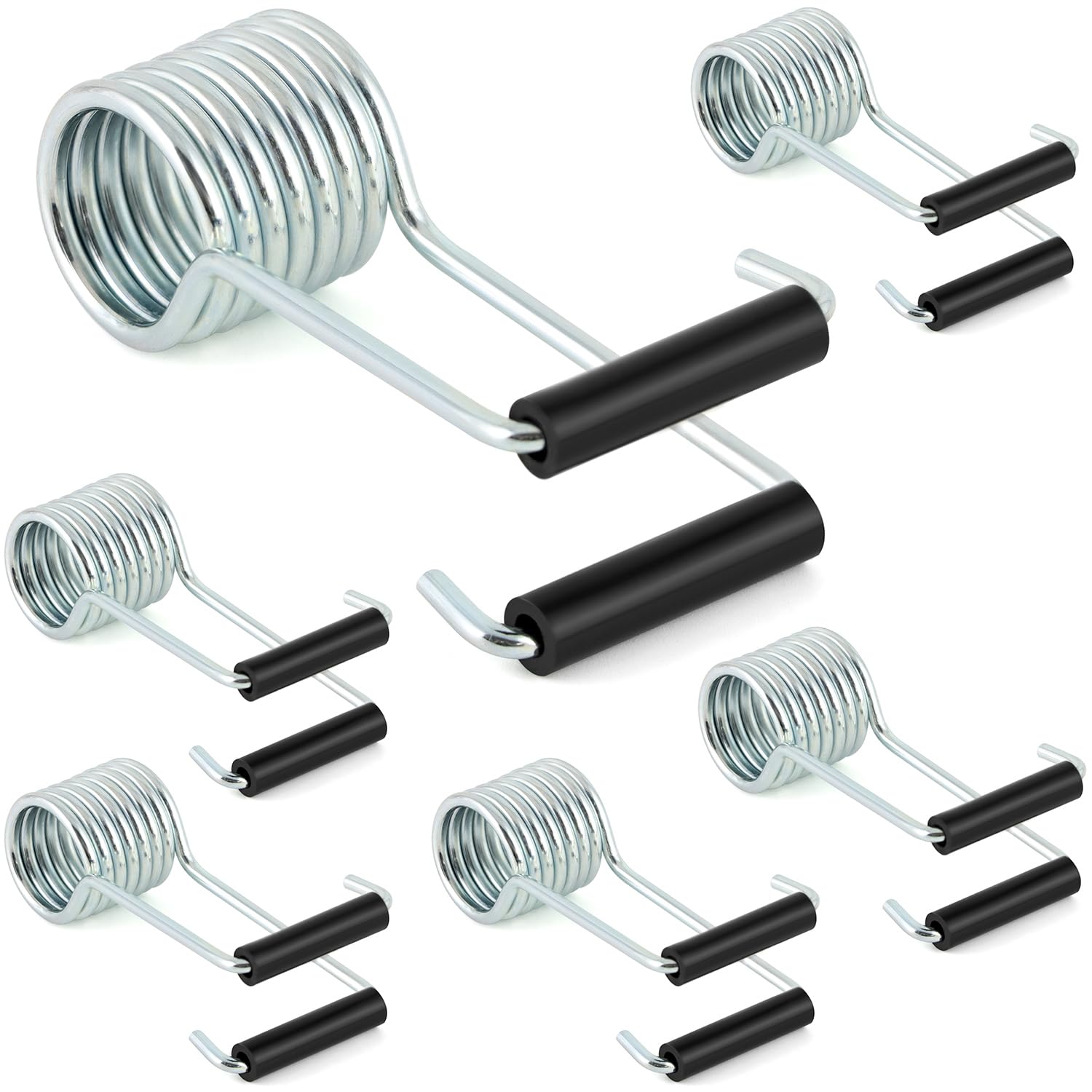 QWORK 6 Pack Spring Hinge Door Closer - Self-Closing Hinge Pin for Interior Doors, Chrome Finish, Fits Door Butt Hinge Pins