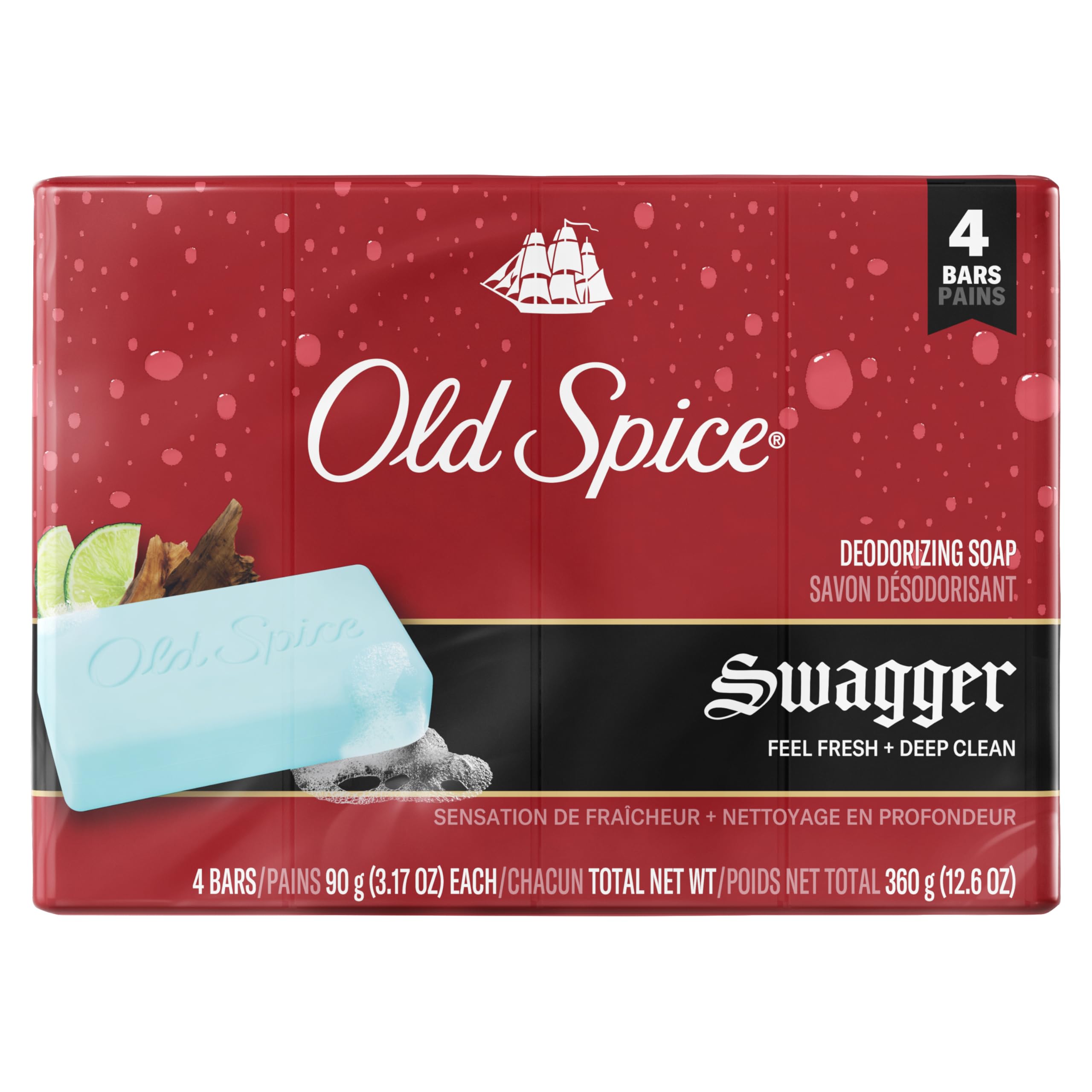 Old Spice Bar Soap for Men, Extra Clean, 360 G, 4 Bars