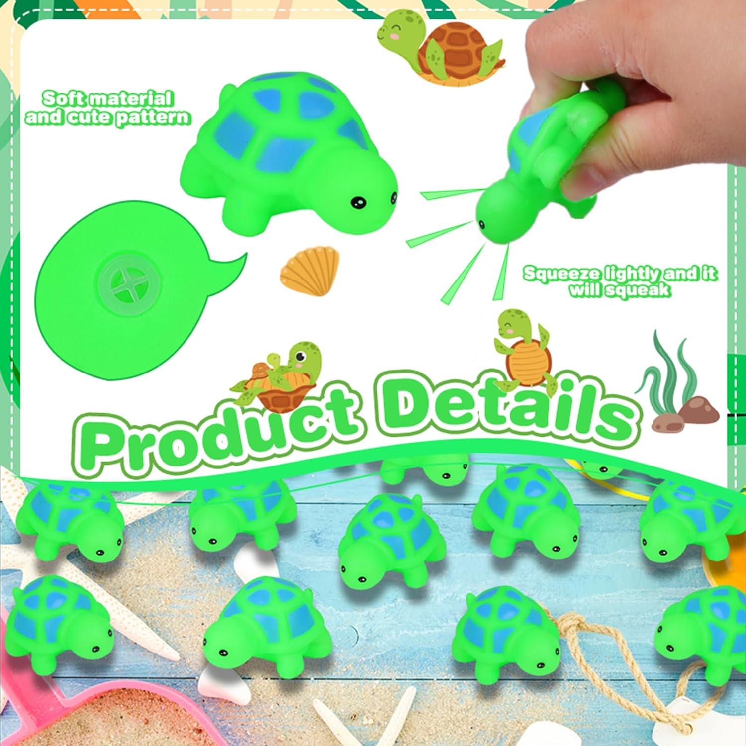 50 Pcs Mini Rubber Turtle Baby Bath Toy Turtle Statue Sea Turtle Miniature Figurines Tiny Turtle Screaming Sound Rubber Turtle, Turtle Bathtub Toys for Garden DIY Bath Shower Birthday(Green)