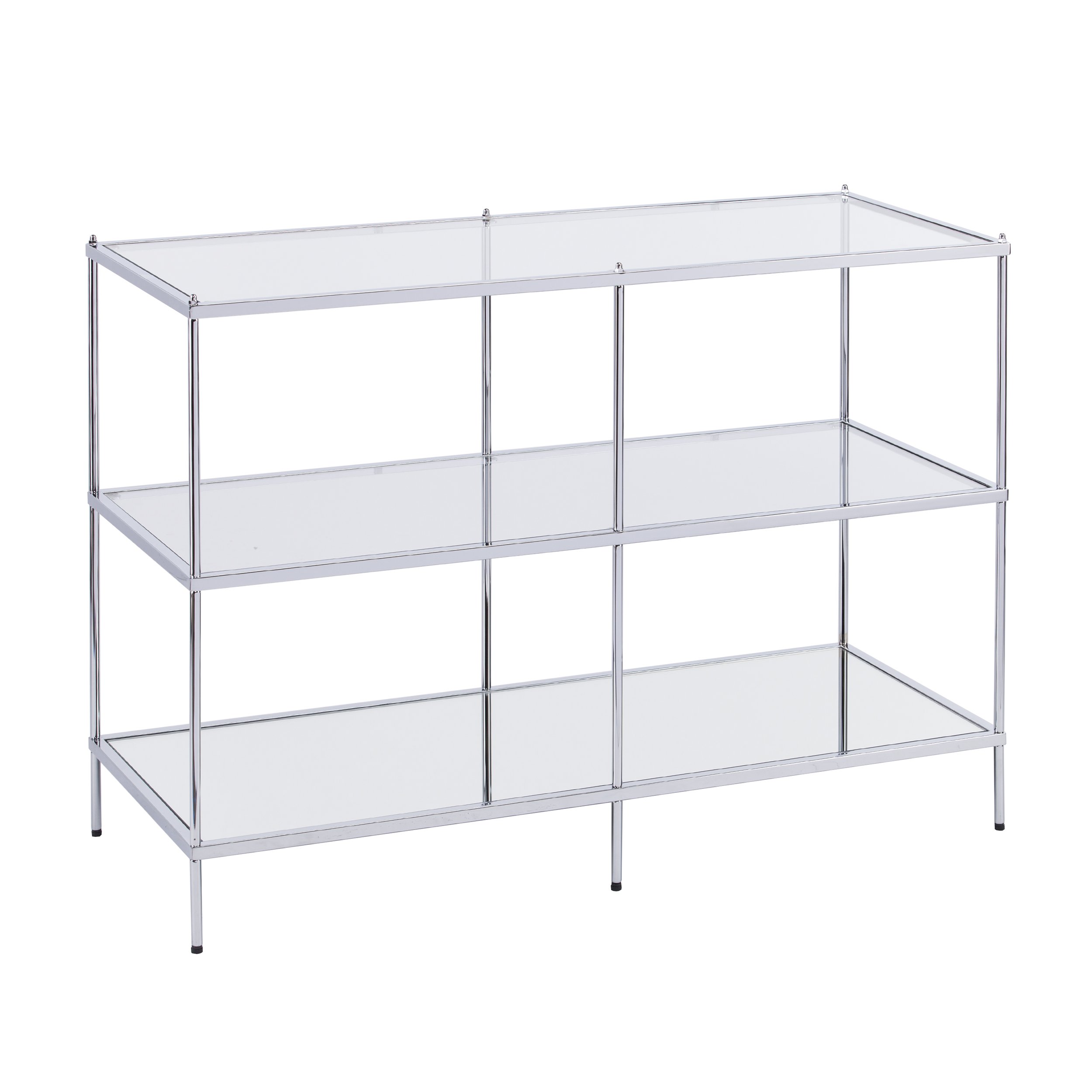 SEI FurnitureKnox Glam Mirrored 3-Tier, Console Table, Silver