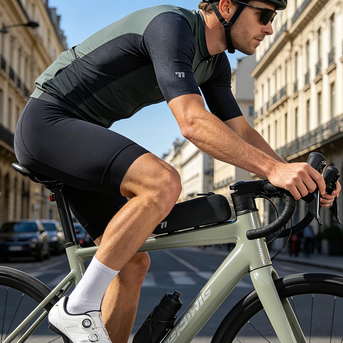 Borsa Telaio Bici,Borsa Bici,Borse Bici con Cinghie Adesive e Viti di Fissaggio,Borsa Bici Telaio Impermeabile per MTB,Bici da Strada,Bici da Città