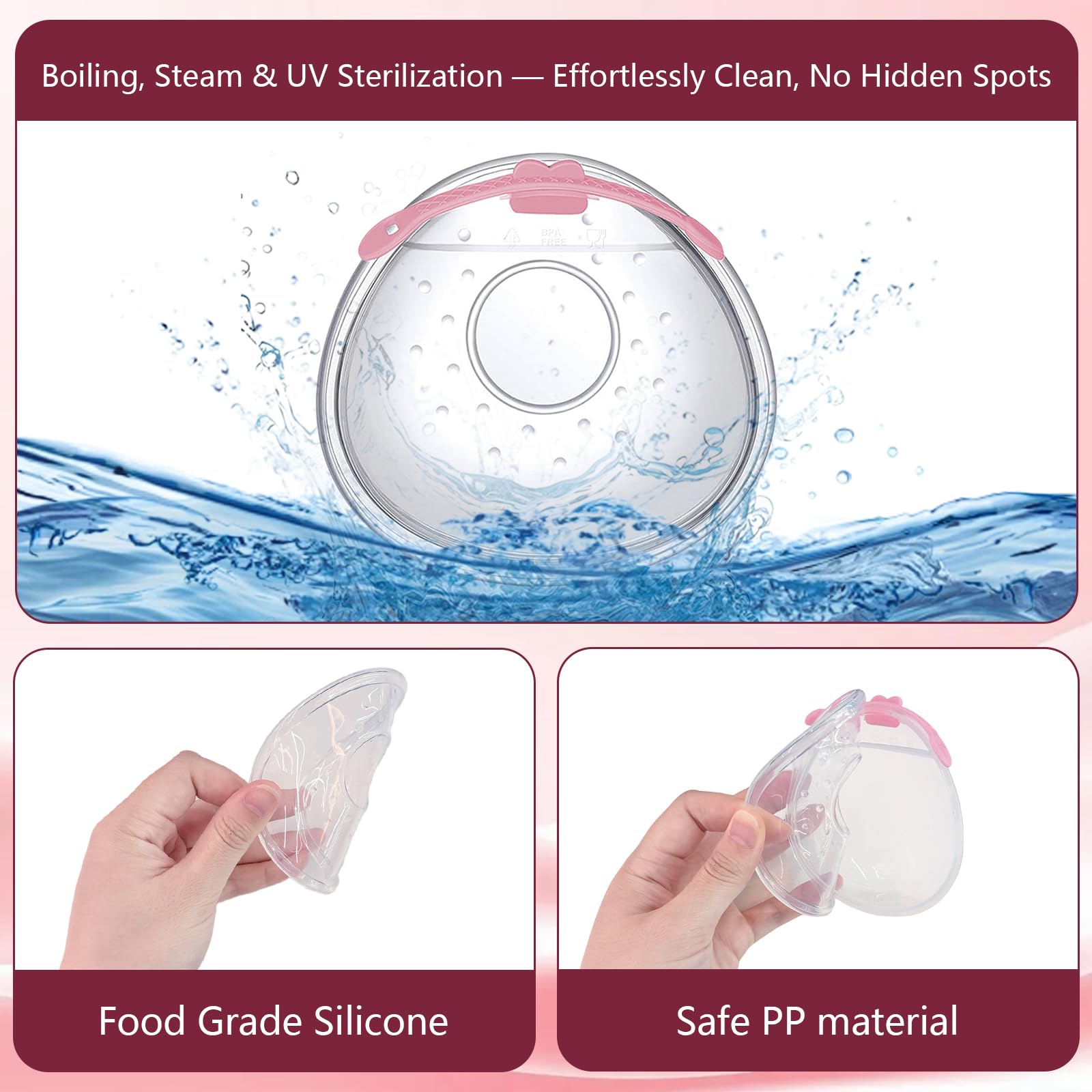 2 Pezzi 70 ml Coppette Raccoglilatte in Silicone, Design a Prova di Perdite con Protezione del Latte, Morbide e Riutilizzabili, Senza BPA, con Sacchetti