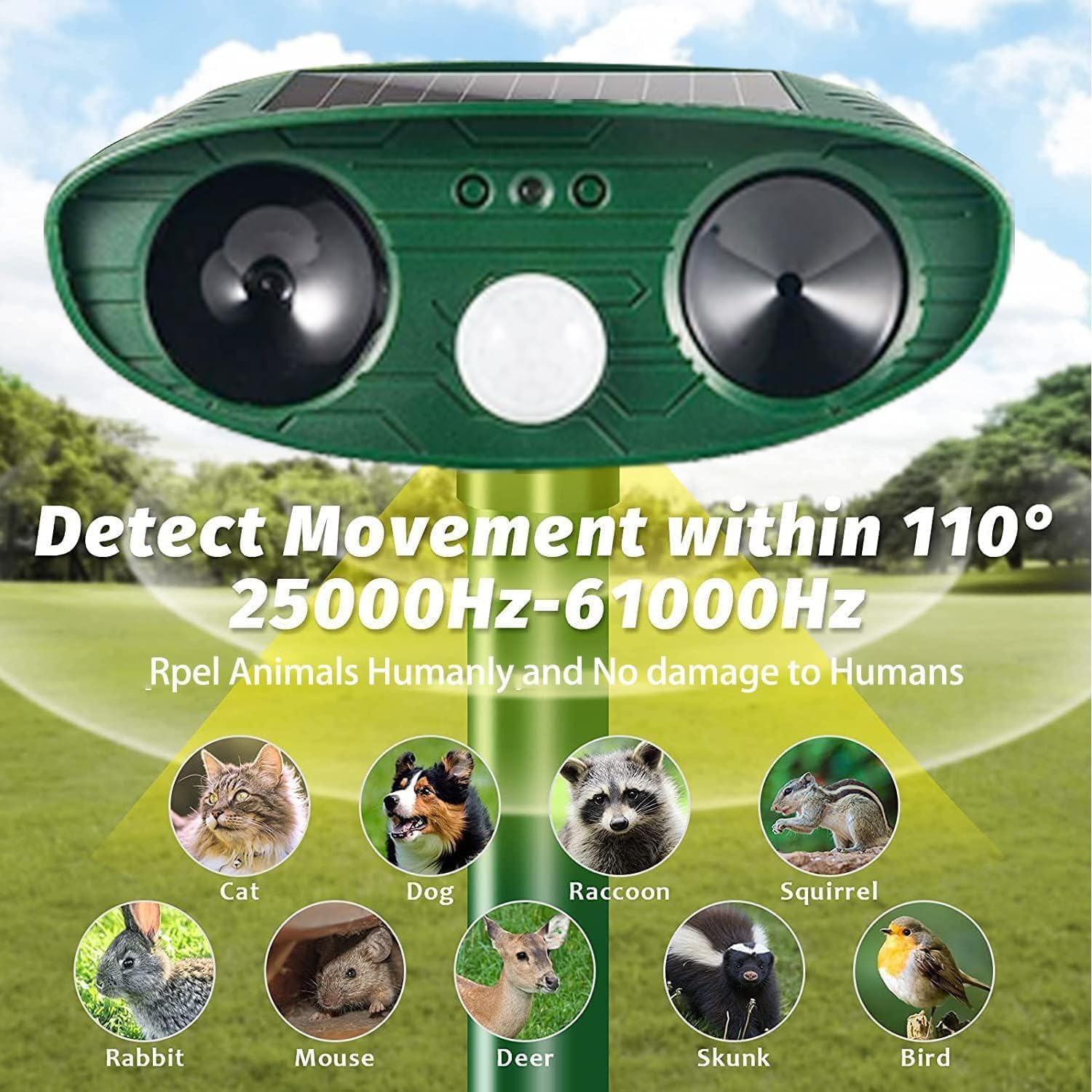 Katzenschreck Garten Ultraschall Solar Tiervertreiber, Animal Scarer BY1