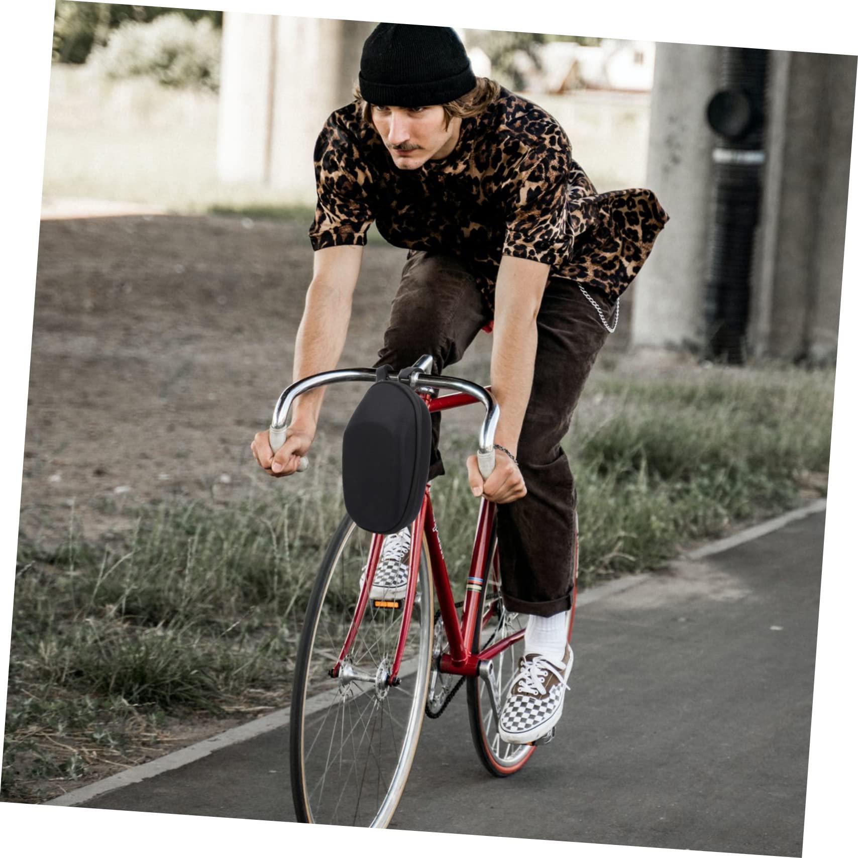 HANABASS Borsa Manubrio Bicicletta Anteriore 1-2l in Pvc Eva Nera | Portatile e Leggerissima, per Uscire in Bici, Protezione per Oggetti, Stile Moderno
