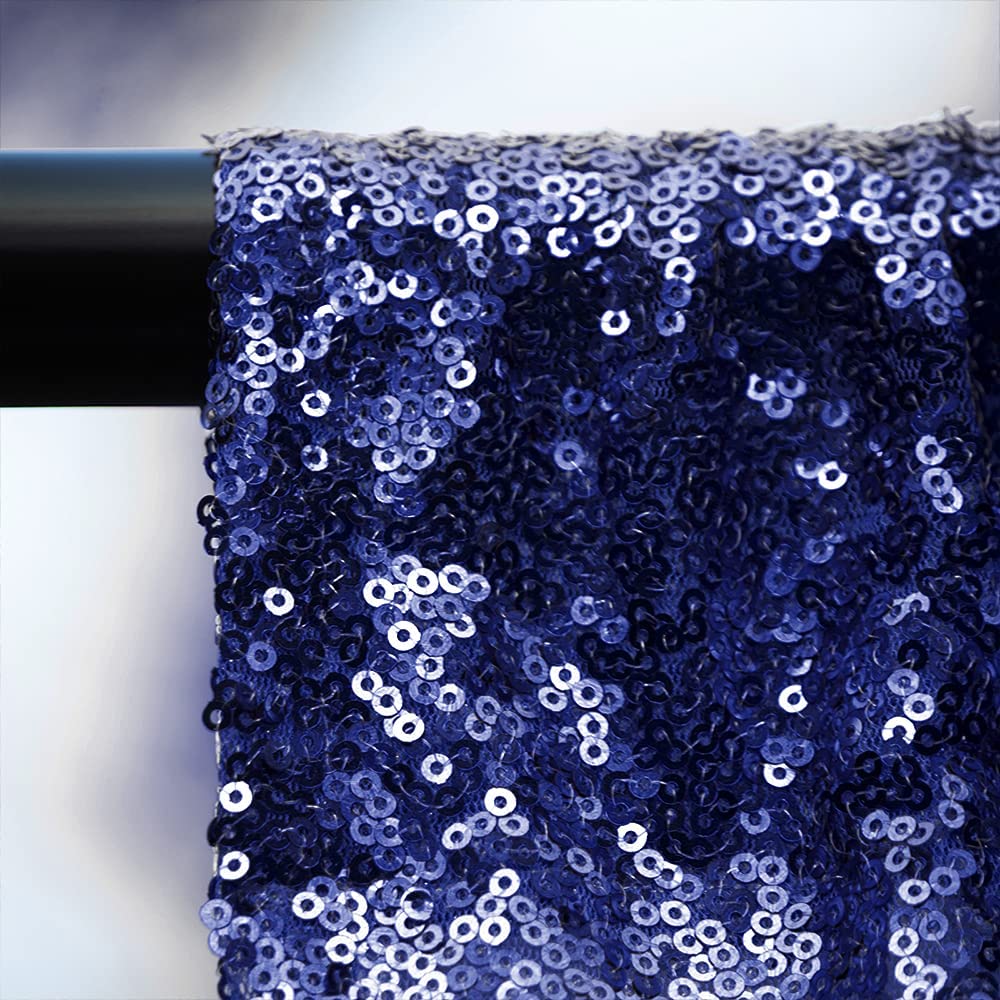 Rideaux à paillettes bleu marine - 4 panneaux - 60 x 200 cm - Toile de fond pour photo de mariage, fête prénatale, rideau de photographie étincelante