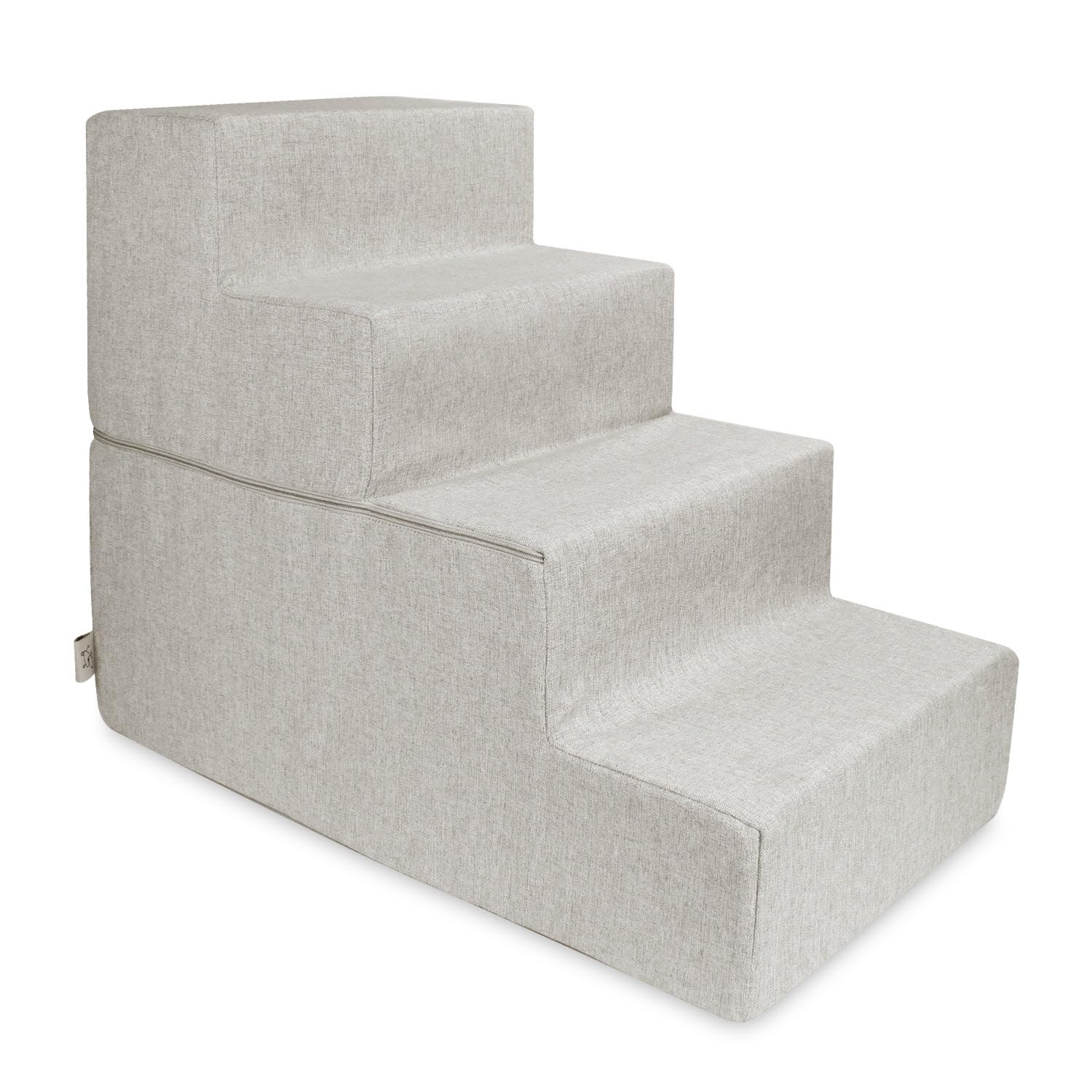 Best Pet Supplies Dog Stairs &amp; Steps - Foam Steps for Small Dogs &amp; Cats, Non-Slip Indoor Balanced Pet Step Support, Dog Ramp, No Assembly, Sand, Foldable 4-Step (22-inch Height)