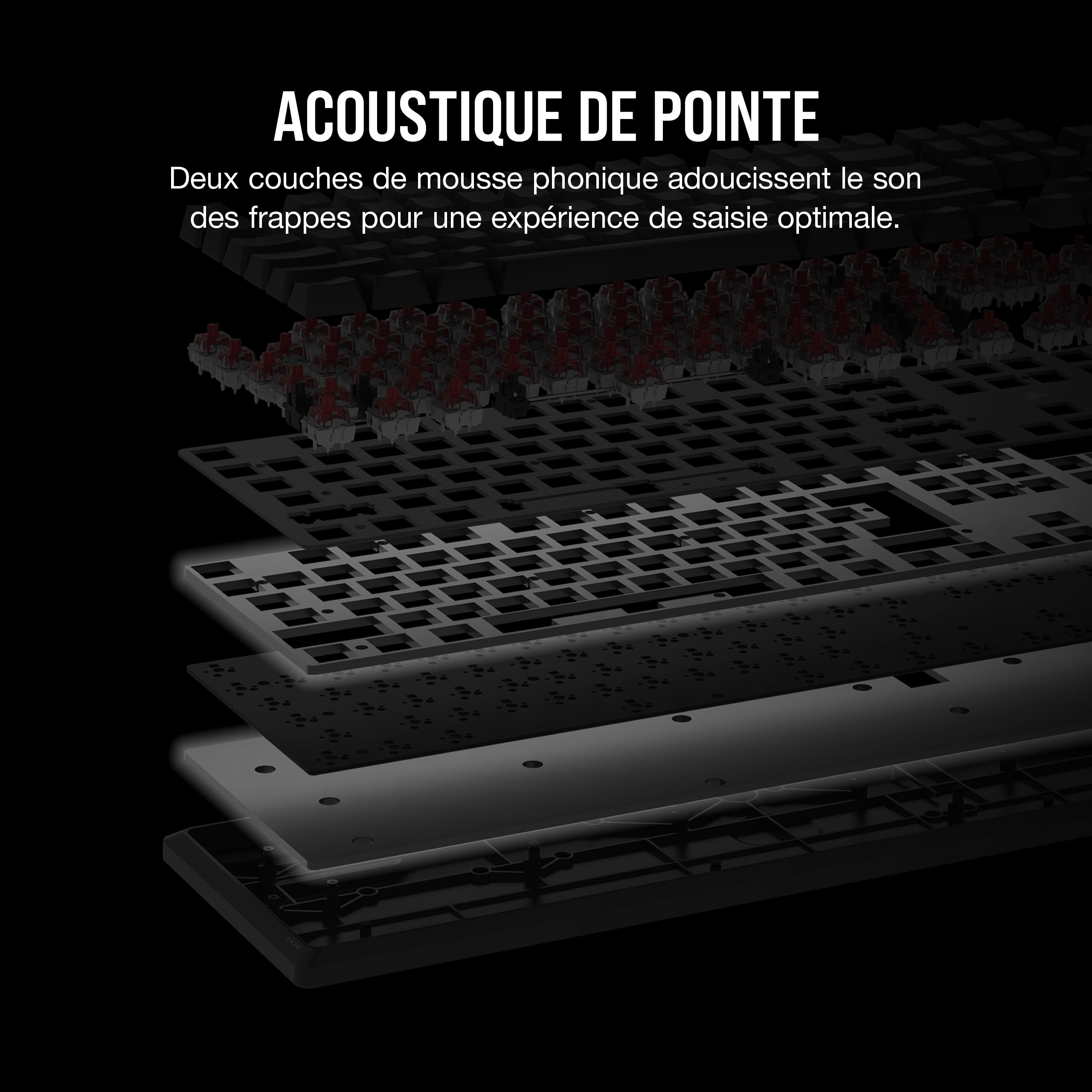 Corsair K70 Core RGB Clavier de Jeu Mécanique Filaire (AZERTY FR) – Noir | Repose-Poignets, Interrupteurs Linéaires Lubrifiés MLX Red, SOCD, Amortissement du Son, Cadran de Contrôle Des Médias