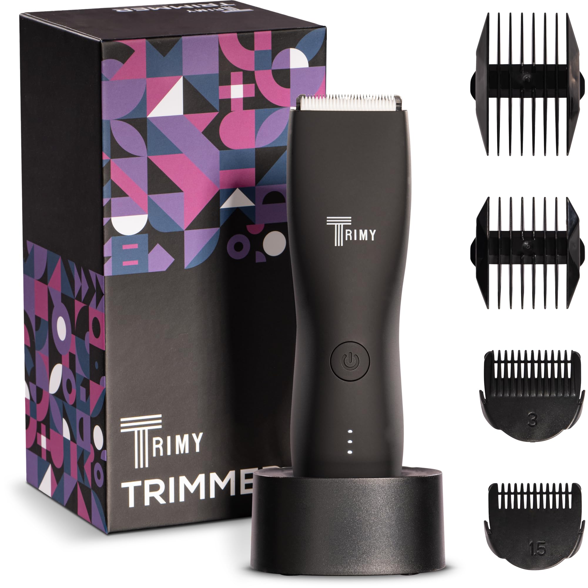 TRIMY Body Hair Trimmer for Men and Women, Ball and Groin Trimmer, Bikini Trimmer, Pubic Hair, Manscaper, Waterproof, Wireless Grooming, Body Shaver,
