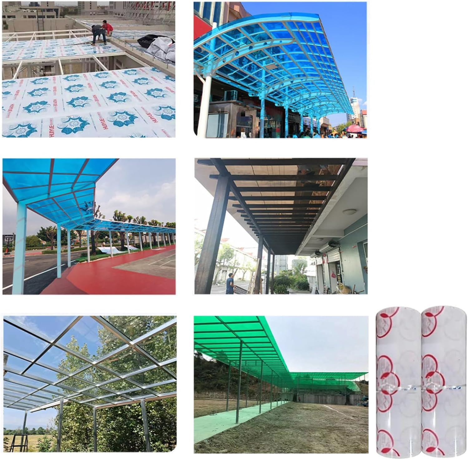 2mm Polycarbonate Sheet - Shatterproof UV Protection Polycarbonate Greenhouse Roof Panels, Cuts Easily Suitable，Strong for Patio, Shed, Carport