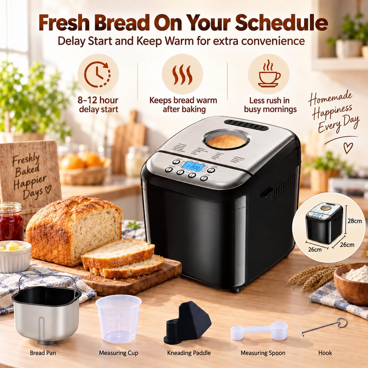 Panificadora, máquina automática de pan con función de amasado de masa