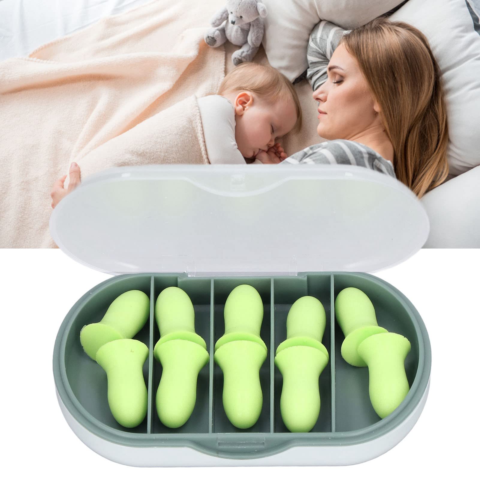 10Pcs Noise Reduction Ear Plugs, Soft Comfortable Safe Sponge Excellent Sound Insulation, Suitable for Home, Dorm and Office