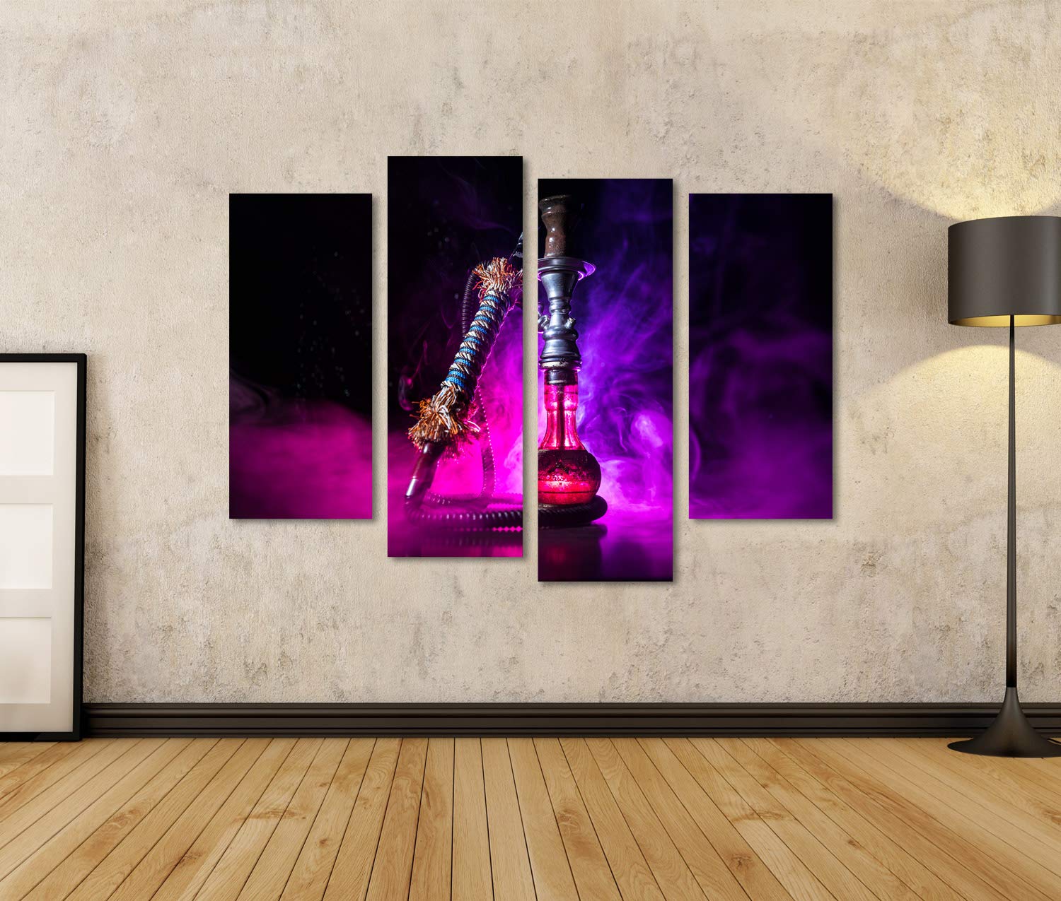 islandburner Mural de pared Shisha narguile Tazón de carbón caliente fondo brumoso elegante Orientali GBLU imagen sobre lienzo decoración de la sala de estar