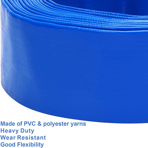 Miniatura 50 de Lay-Flat Manguera de retrolavado para piscina, manguera de descarga reforzada de PVC resistente a la intemperie, manguera de drenaje de piscina