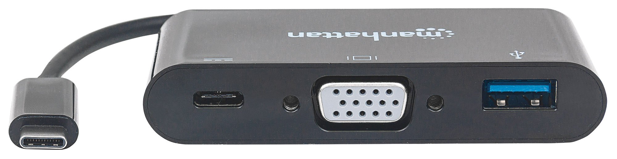 Manhattan VGA a HDMI Convertitore USB Type-C VGA Docking Converter Nero