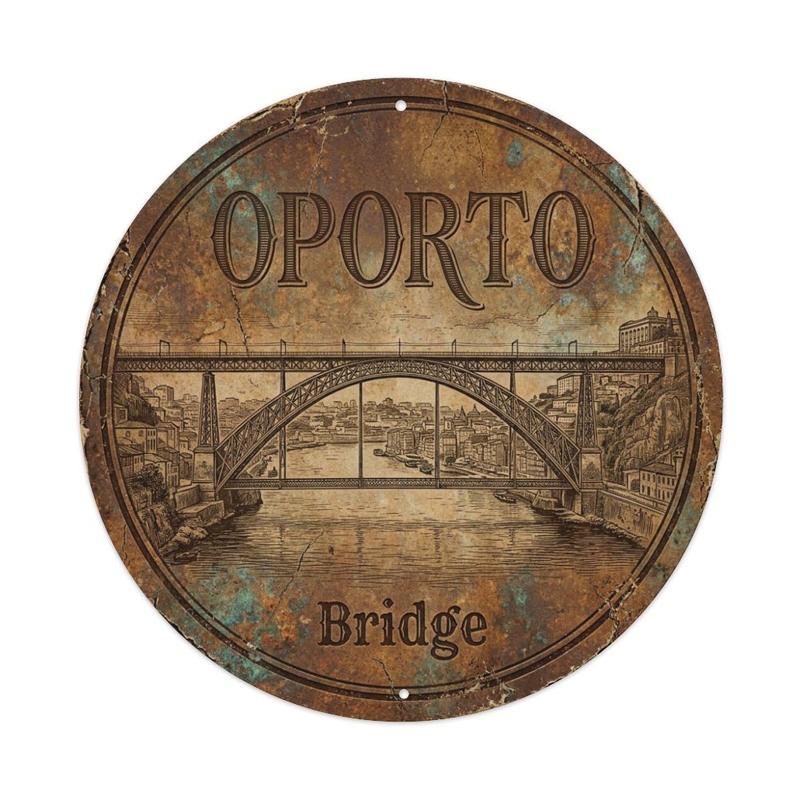 Metal Tin Sign Oporto Portugal Vintage Travel