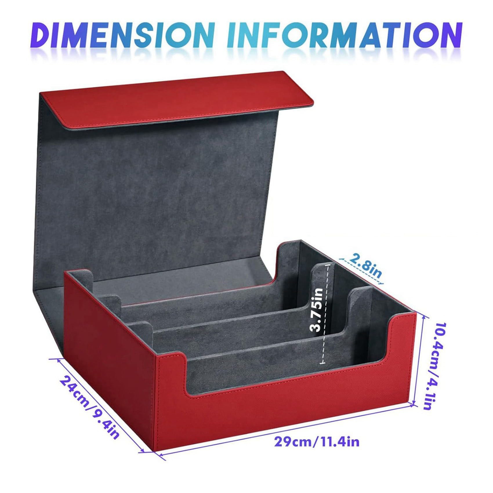 2X Caja de Almacenamiento de Tarjetas para Cartas Coleccionables, Estuche para Mazos de Cartas con Capacidad para MáS de 1800 Tarjetas de una Sola, Rojo