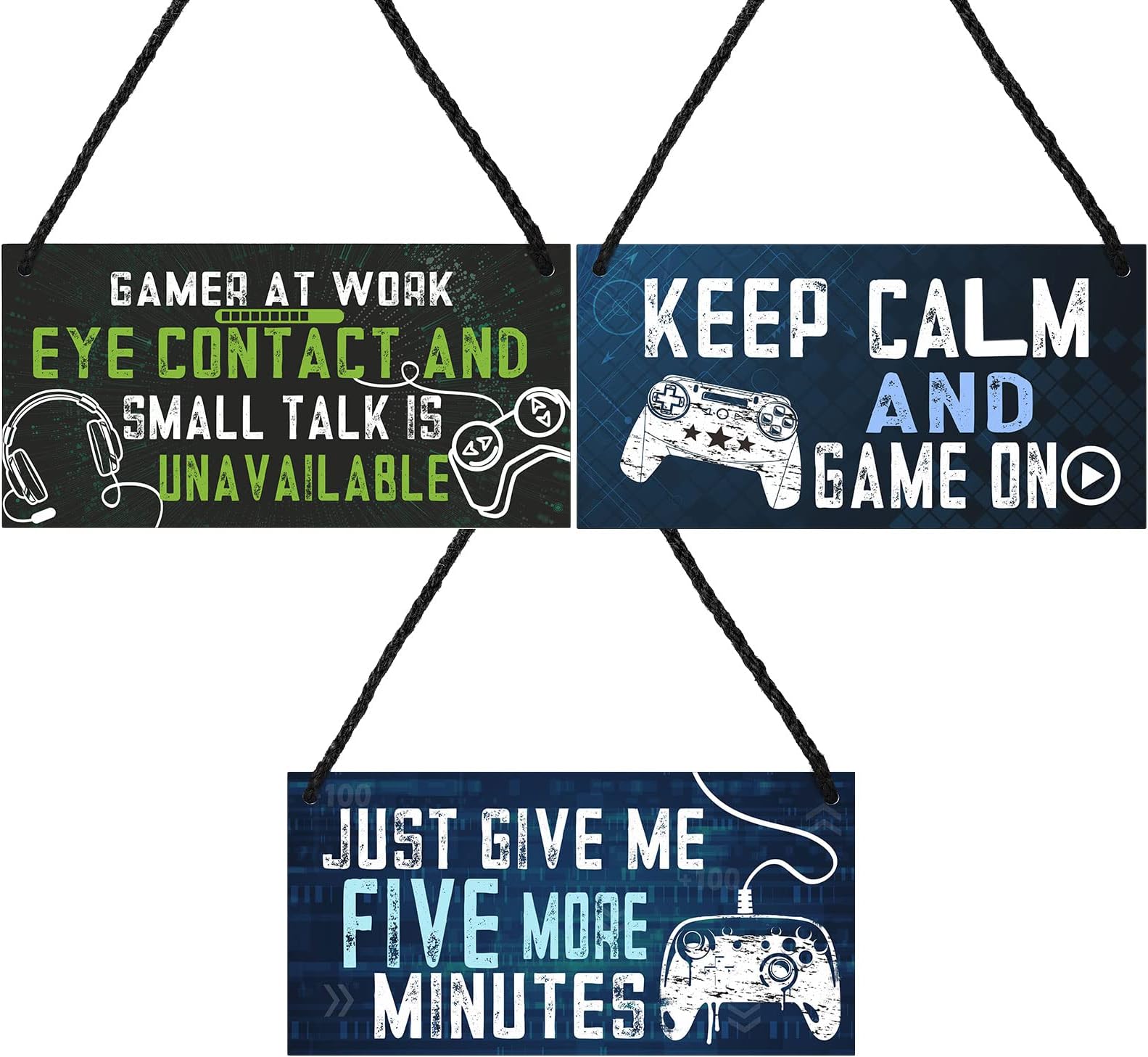 3 Pieces Gaming Door Signs Hanging Gaming Signs Funny Game Accessories ...