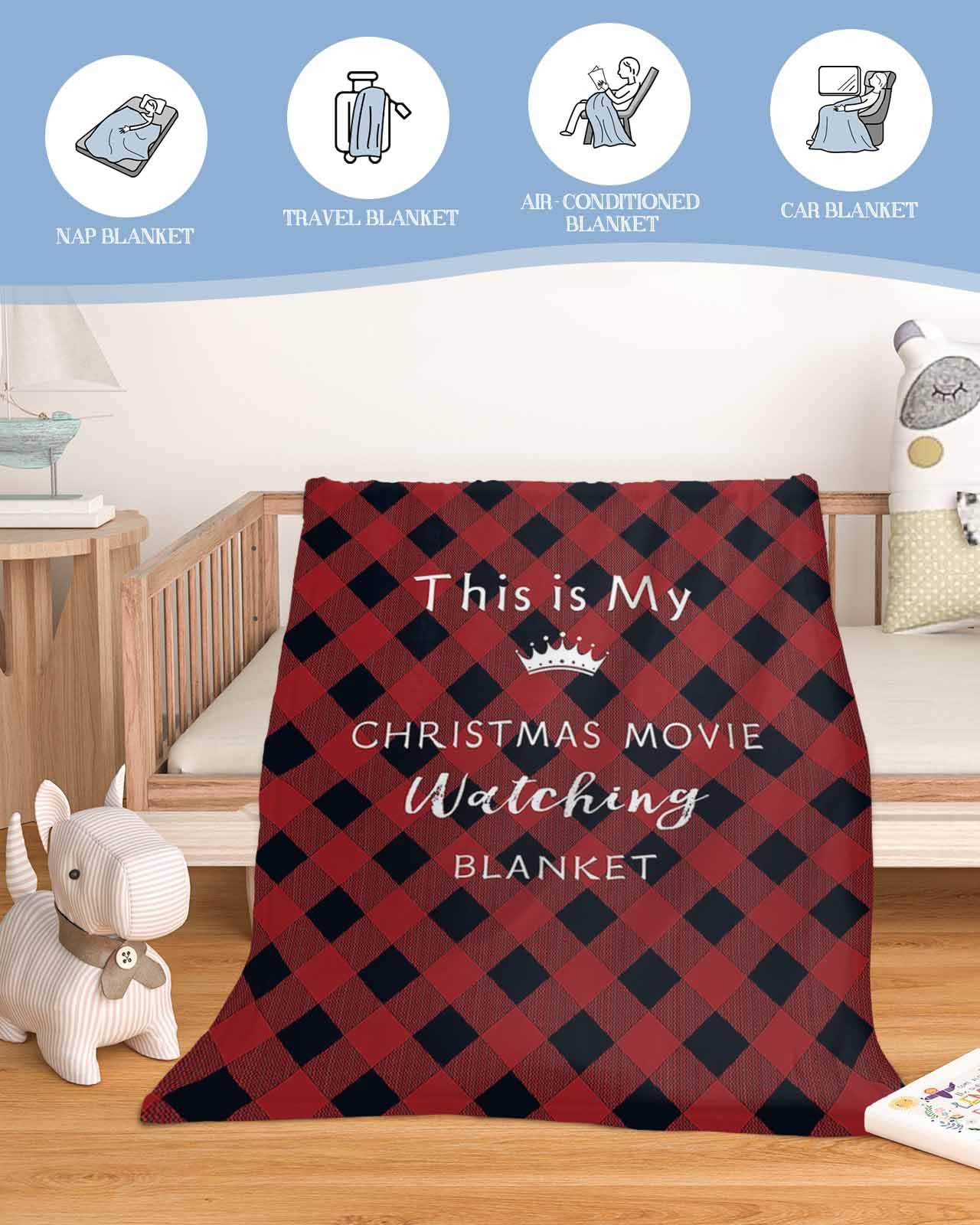 Baby Blankets, Flannel Baby Blanket 30x40in Swaddle Blanket, This is My Christmas Movie Watching Blanket, Toddler Bed Blanket, Baby Blankets for Boys & Girls, Baby Stuff Baby Essentials Travel Blanket