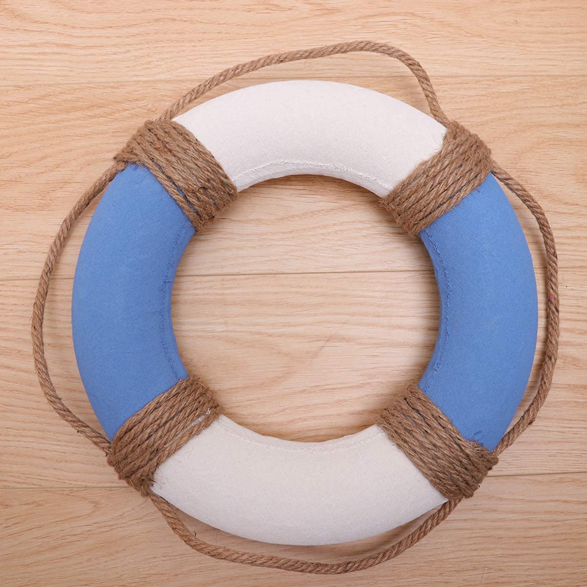 Diámetro 30 cm Azul Náutico Anillo de Vida Náutica Decorativo Anillo de Rescate Náutico Anillo de Boya de Rescate Casa Pared Soporte Decoración (Ancla)