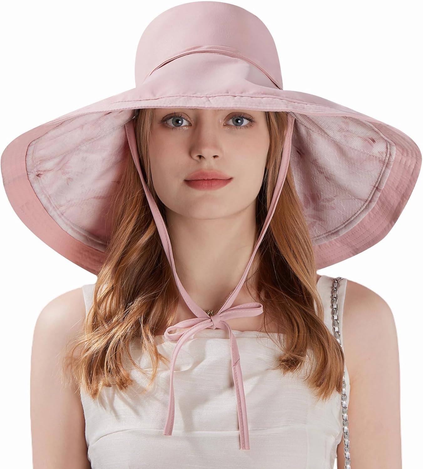 Wide Brim Women Summer Sun Floppy Hat Beach Bucket Fishing Hats Reversible Packable UV Protection, Metal Wired Edge - Image 3