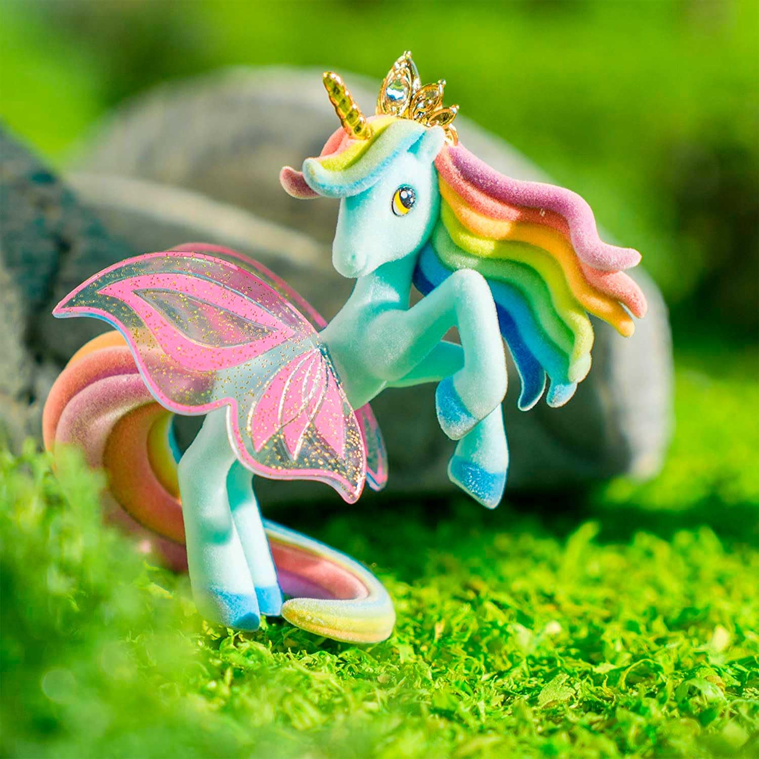 Galupy Unicorn – figurka jednorożca do kolekcjonowania, zabawki jednorożec ze skrzydłami glitter i kryształem Swarovski, prezent dla dziewczynki 3 lata