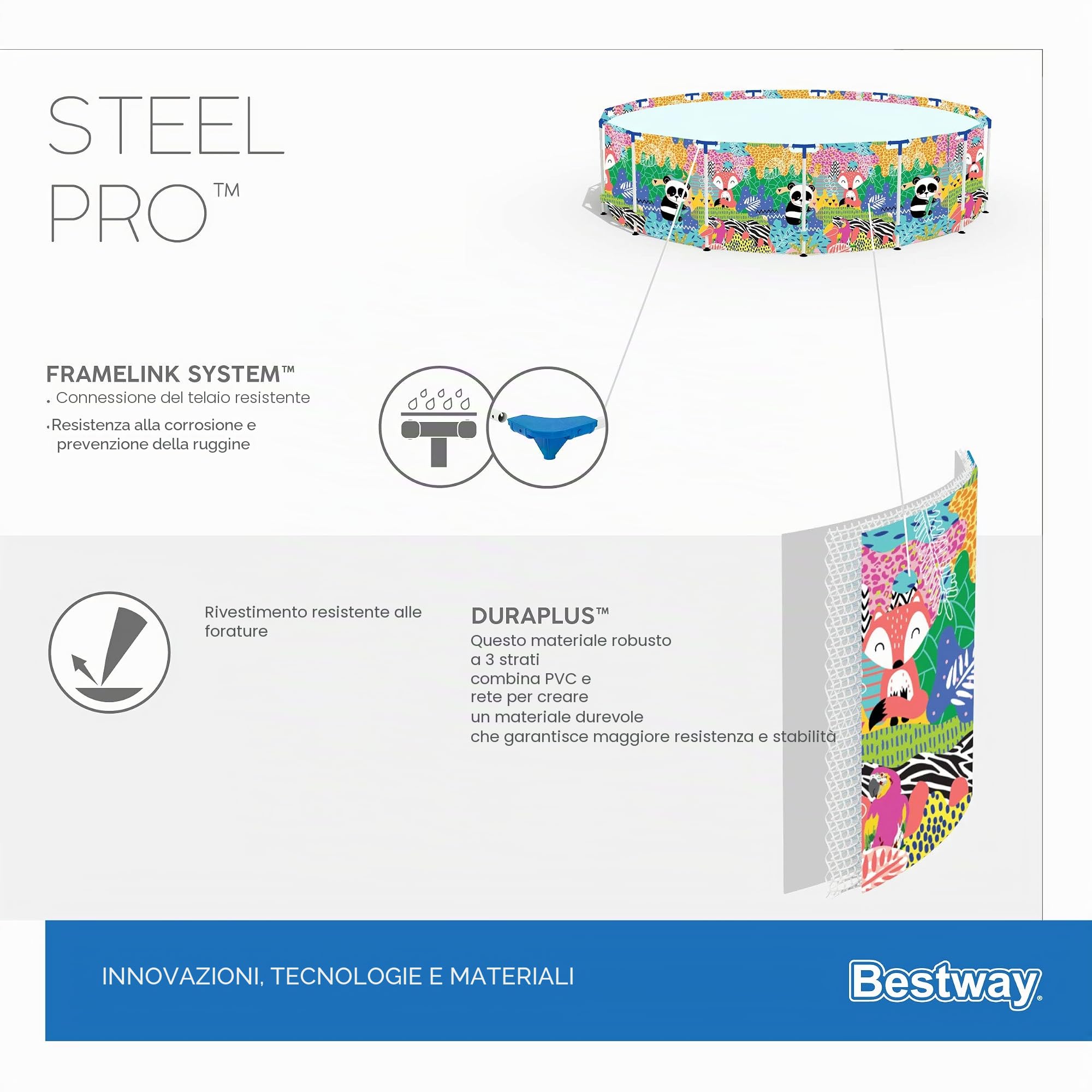 Bestway 5612F Piscina Fuori Terra Steel Pro Rotonda da 274x66 cm