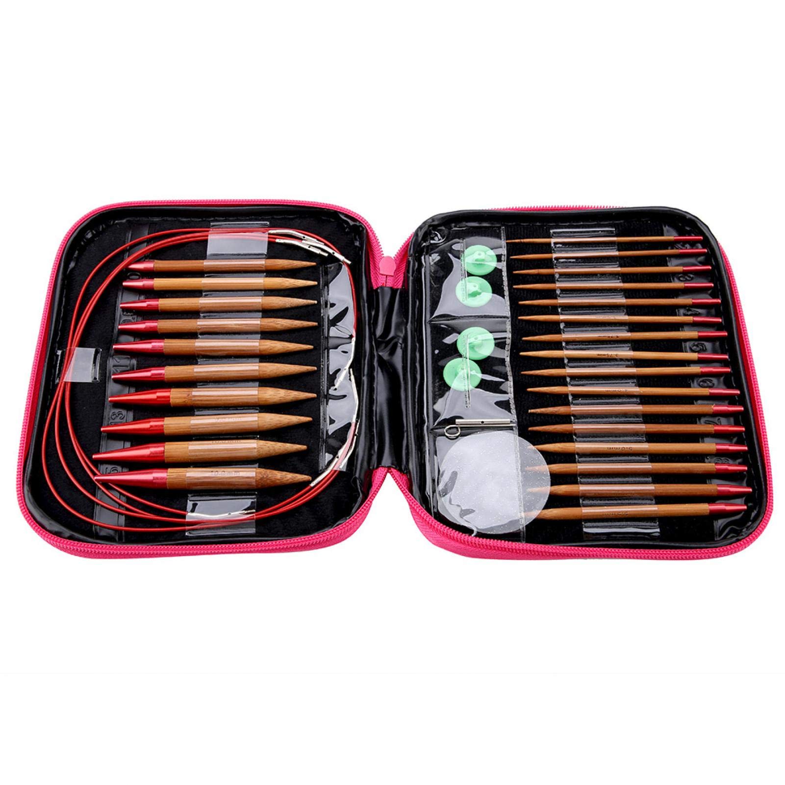 13pcs, Rundstricknadeln Set, Austauschbare Häkelnadeln für Häkelgarn Strickzubehör Kit für Anfänger Geschenk